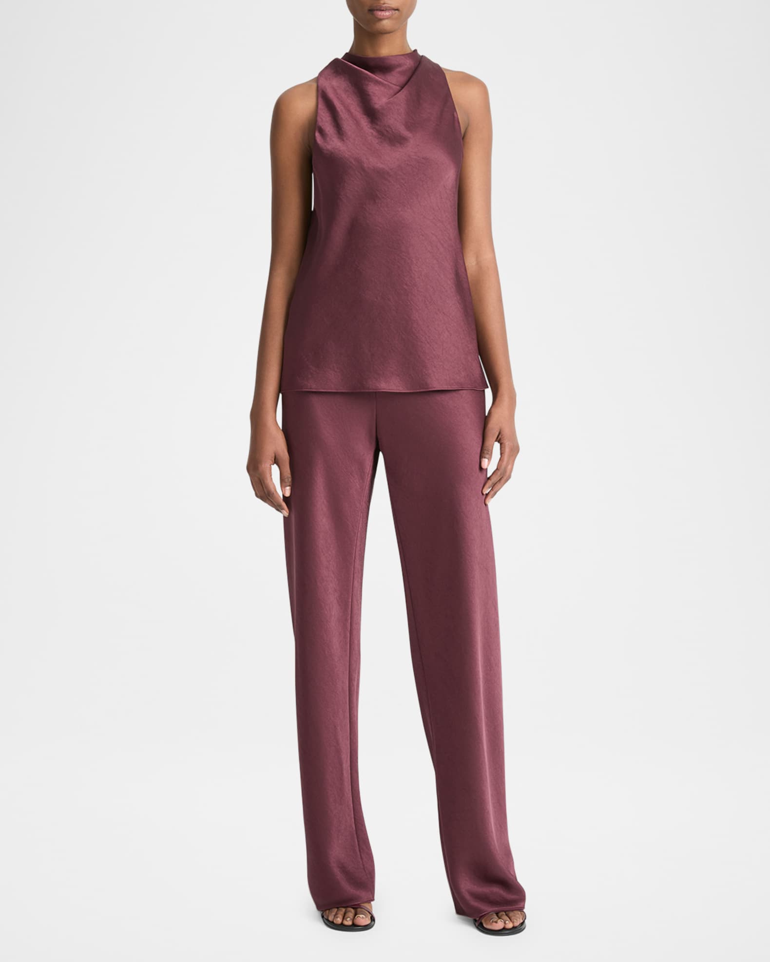 Cowl-Neck Bias Satin Top 1