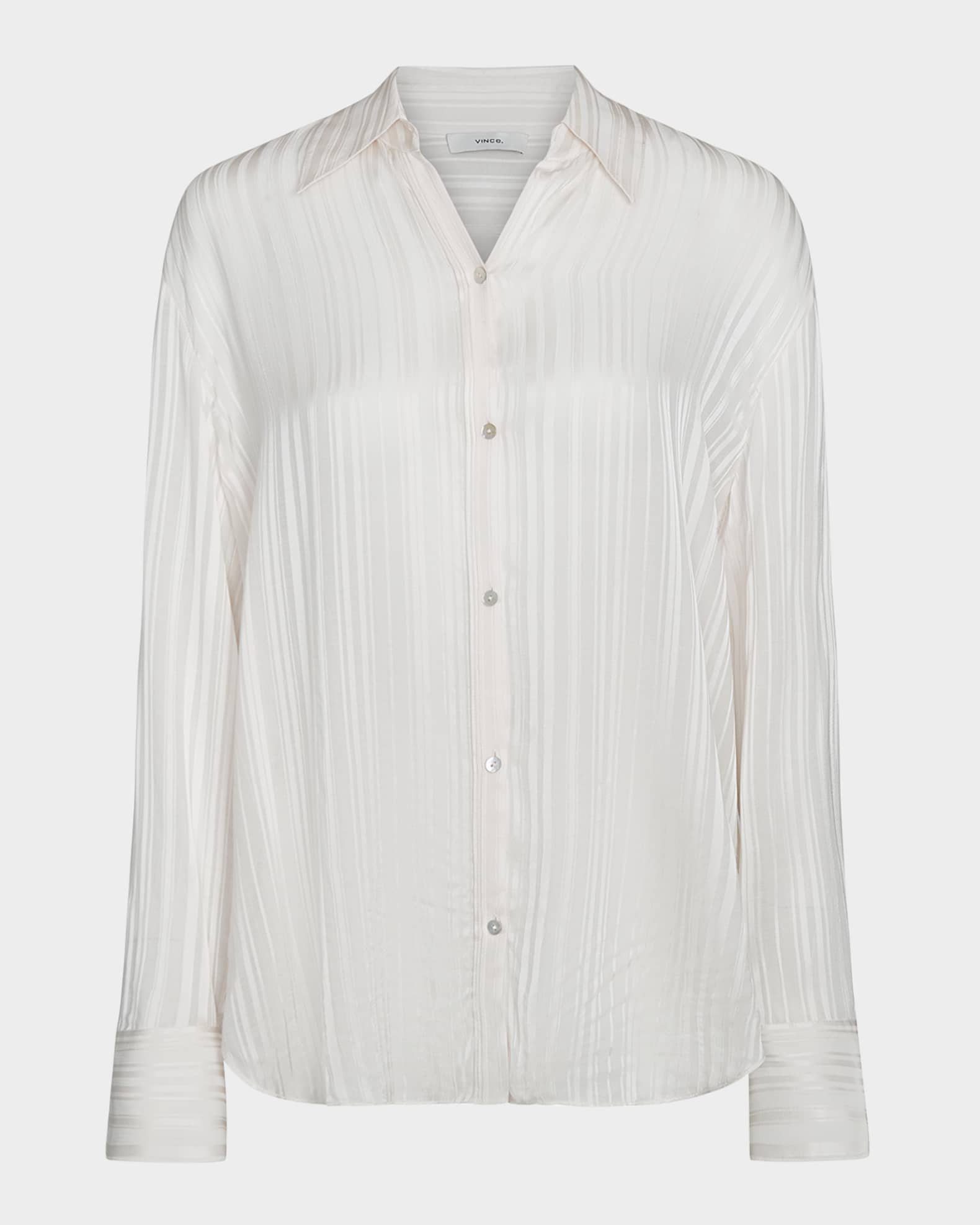Sheer Striped Pintuck Blouse 0
