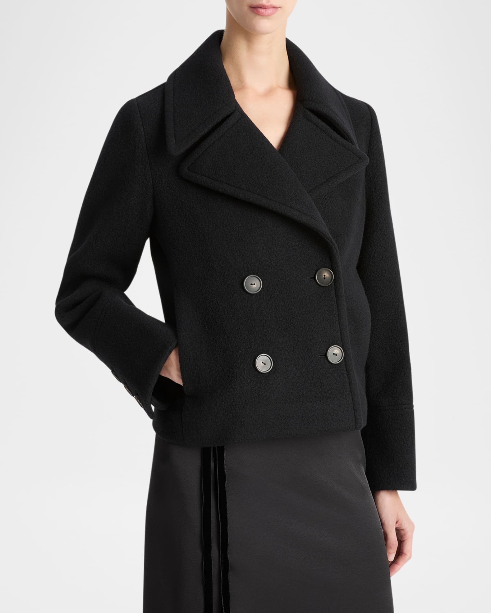 Cropped Wool Peacoat