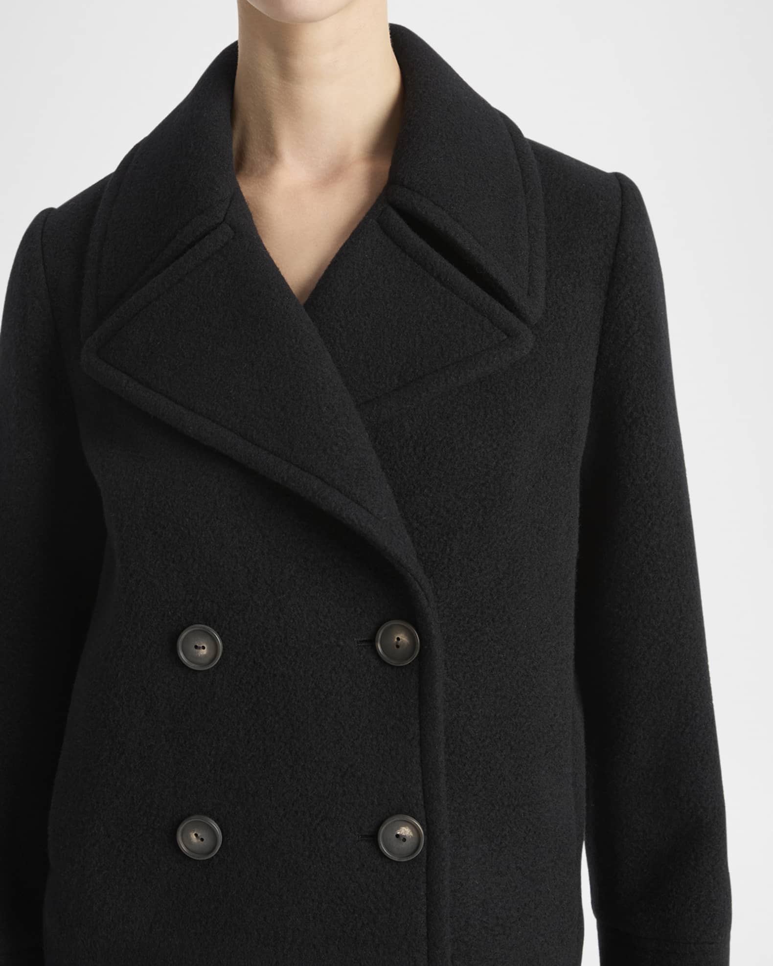 Vince Cropped Wool Peacoat Neiman Marcus
