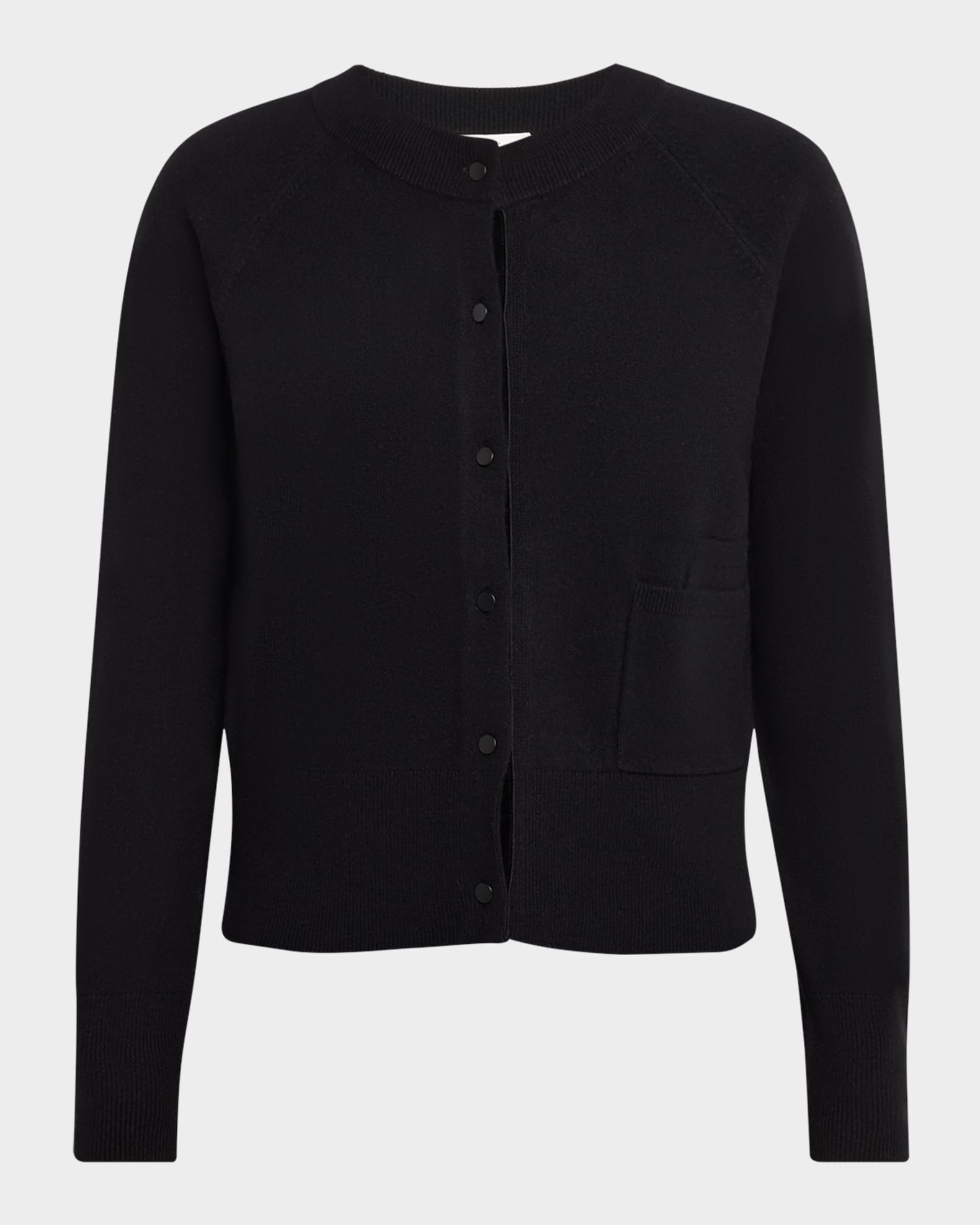 Velvet Trim Wool-Cashmere Cardigan  0