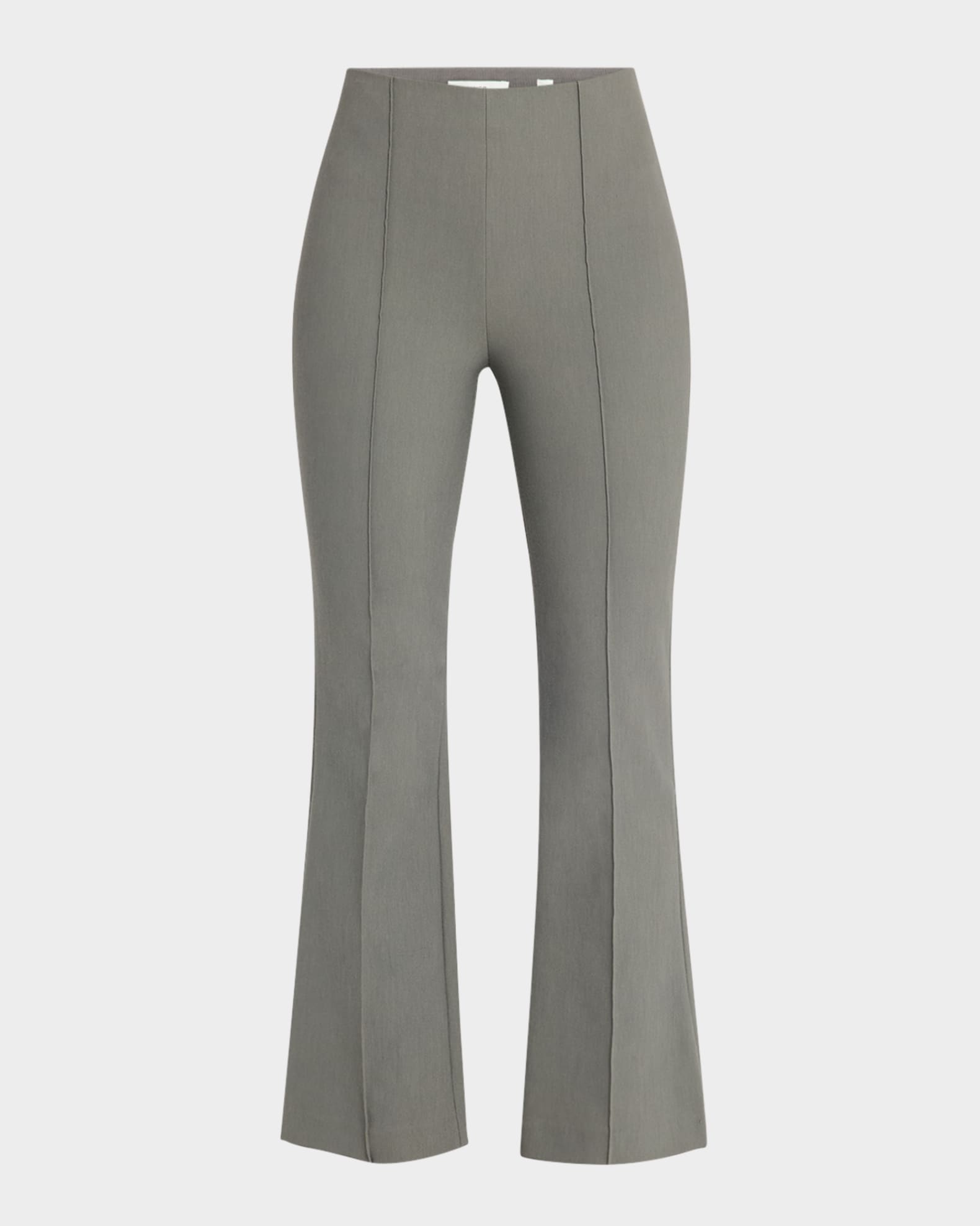 Cropped Flare-Leg Pintuck Pants 0