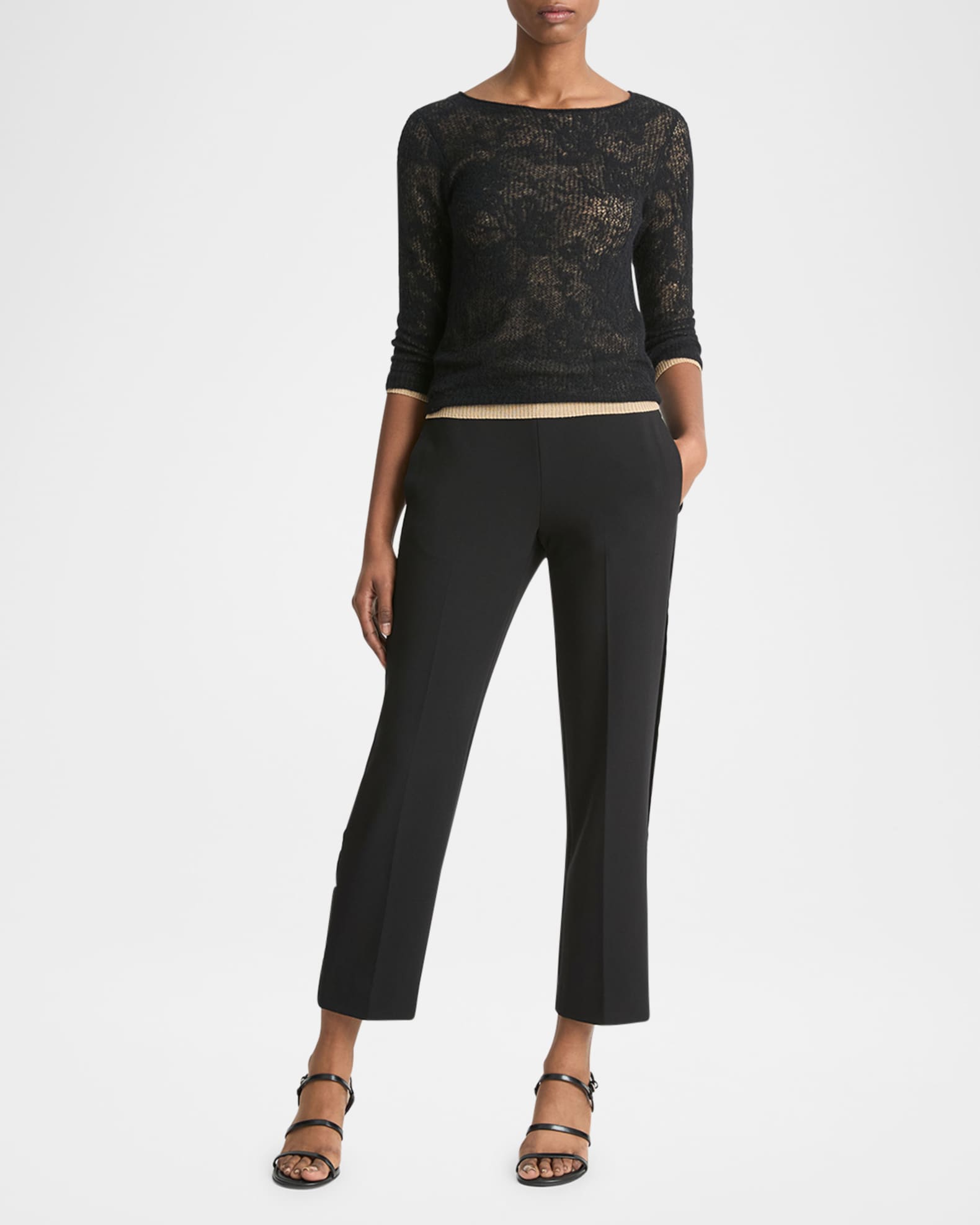 Lace Stitch Layered Sweater 1