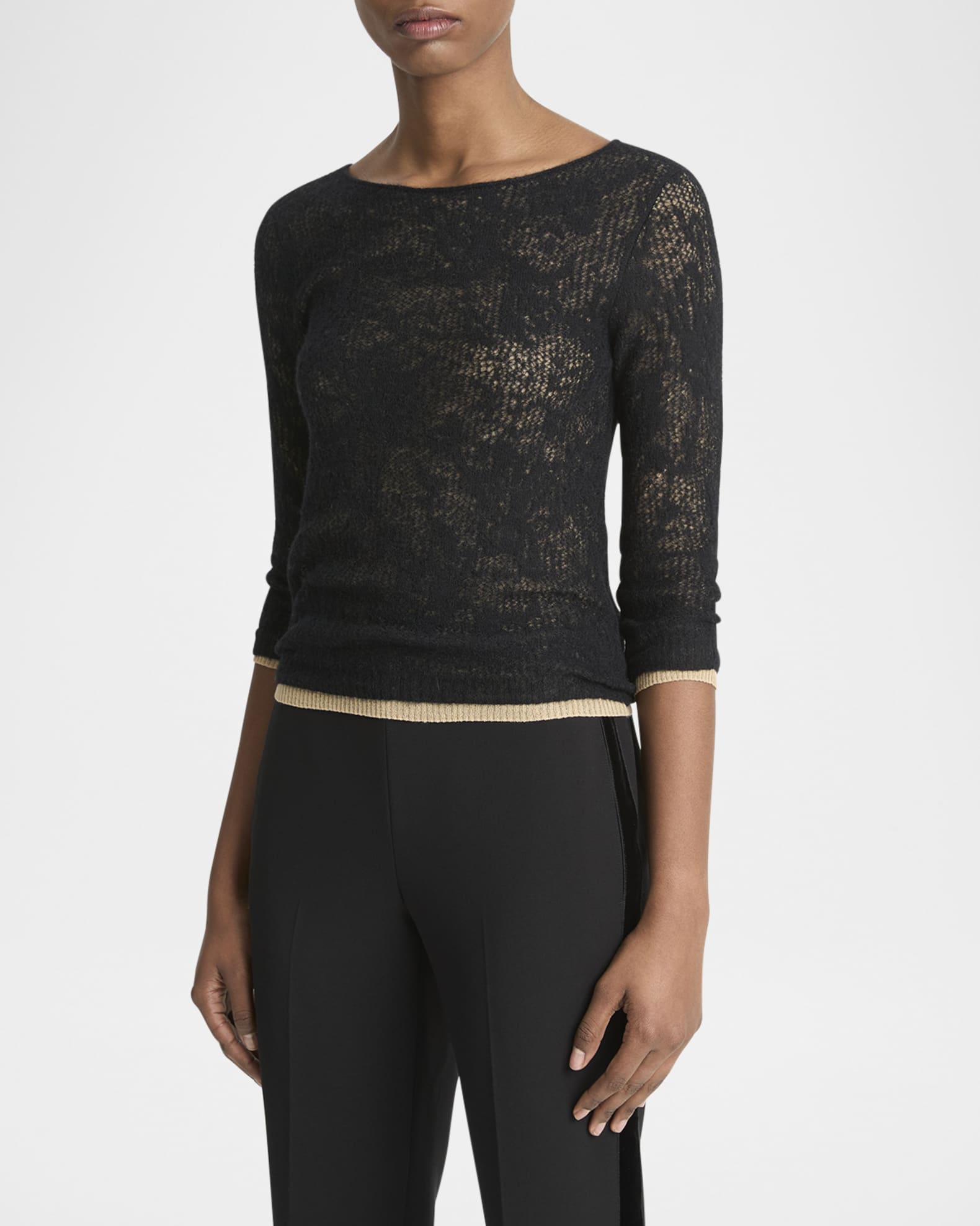 Lace Stitch Layered Sweater