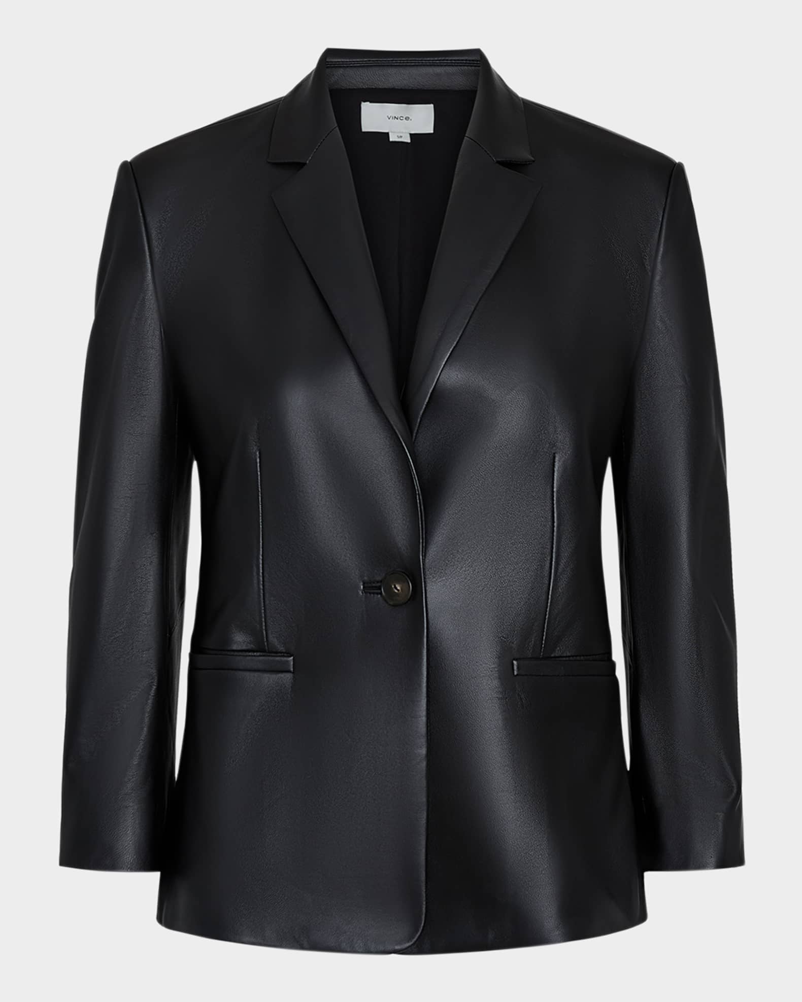 Shrunken Leather Blazer 0