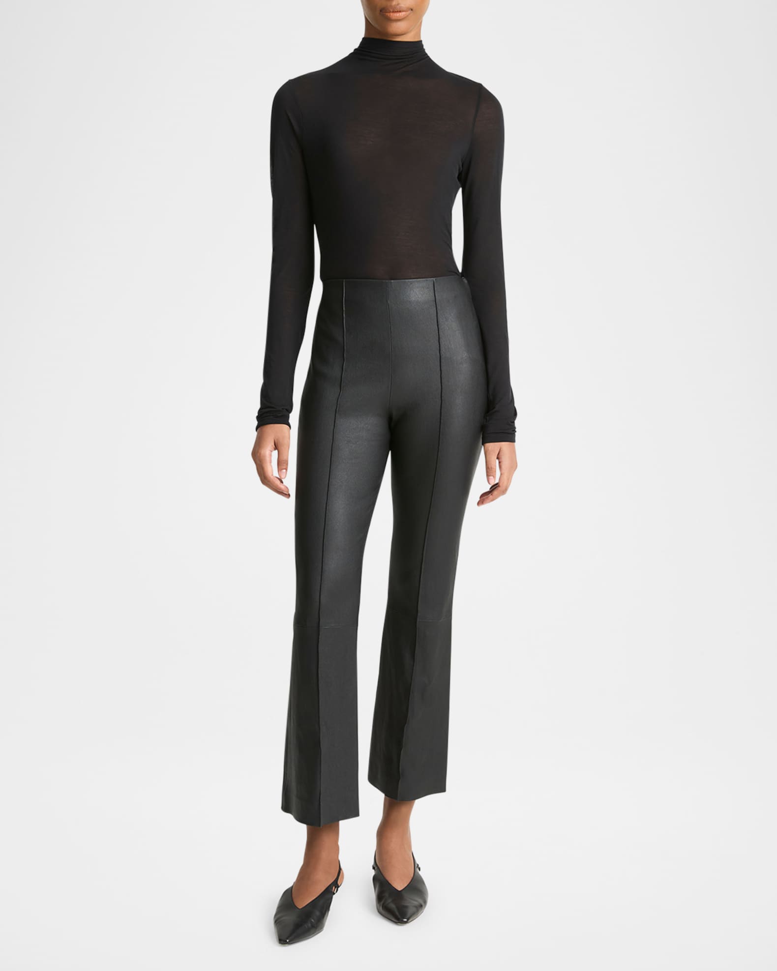 Vince cropped leather pants top