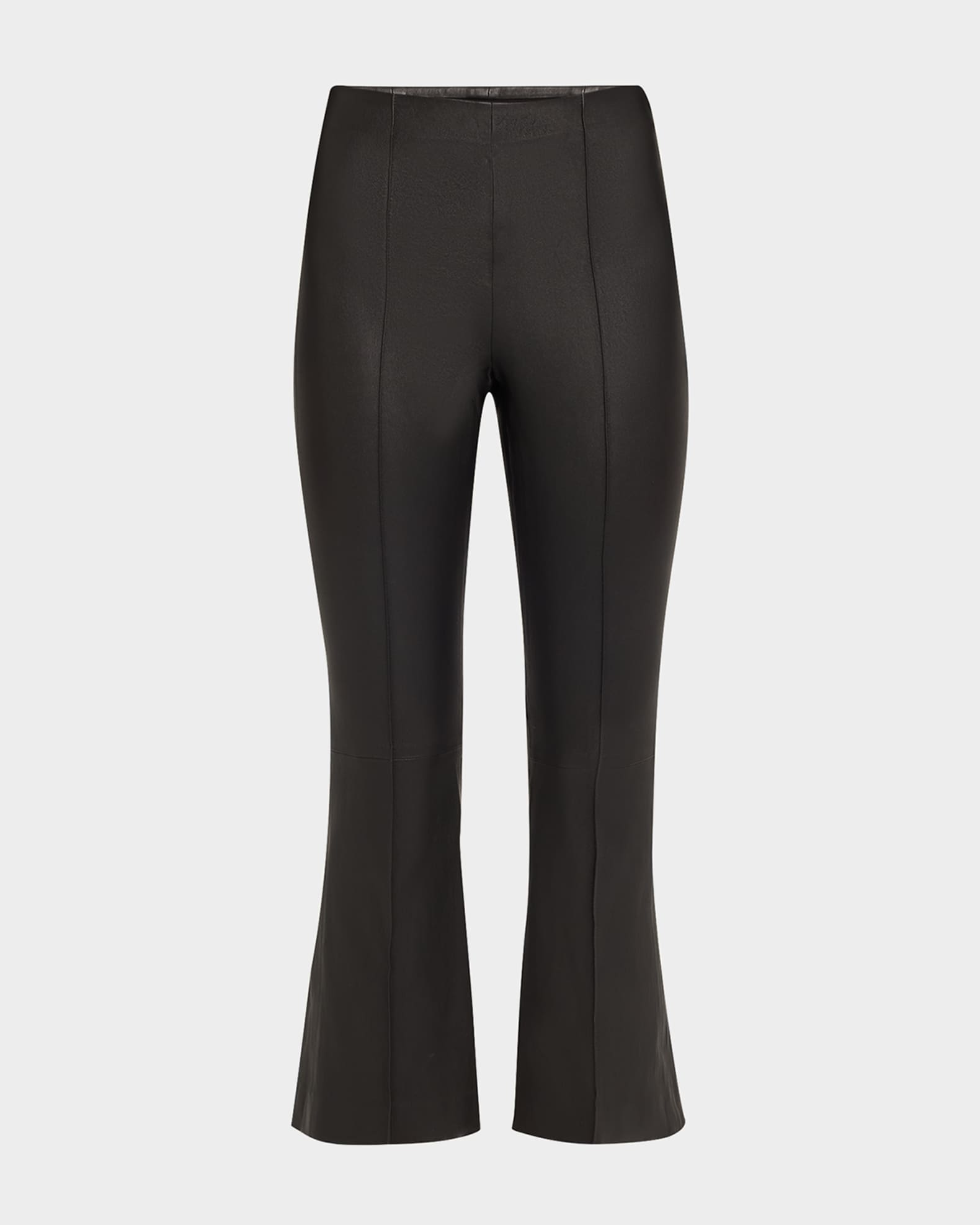 Cropped Flare Leather Pants 0