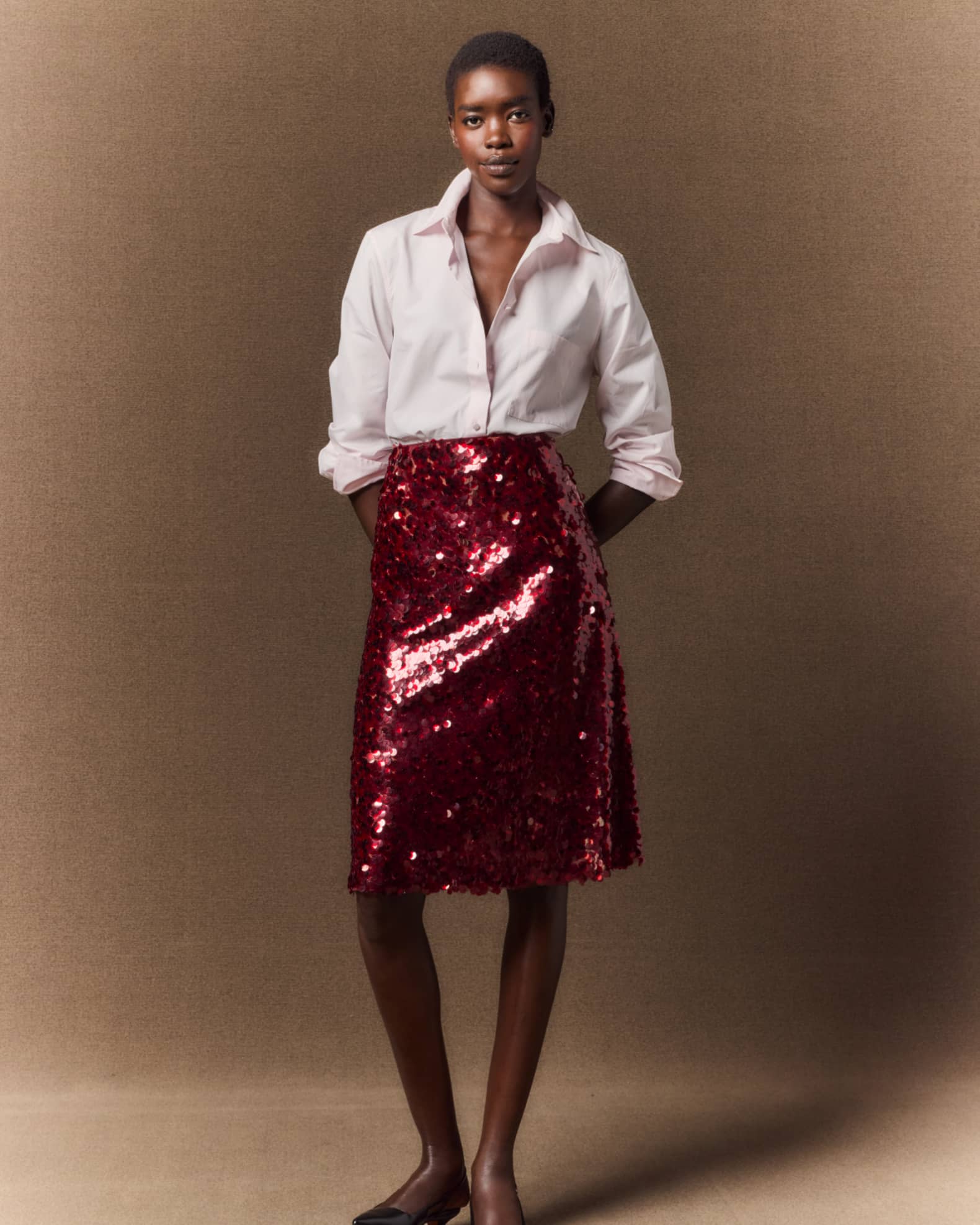 Vince Lucite Straight Sequin Skirt Neiman Marcus