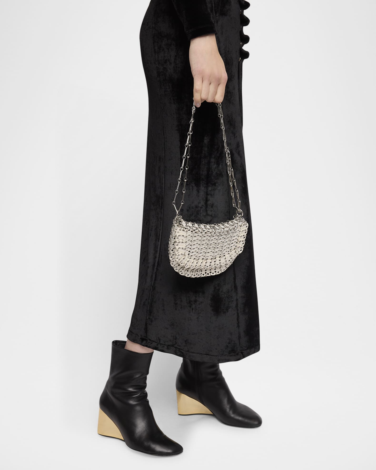 Sac a Main Disc-Link Leather Shoulder Bag 1