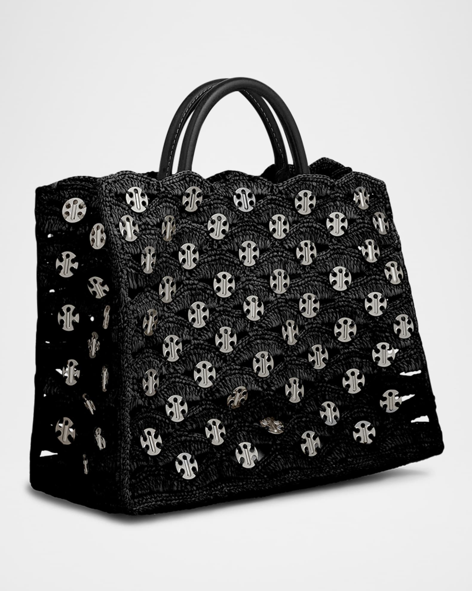 Sac a Main Disc Raffia Basket Tote Bag 1