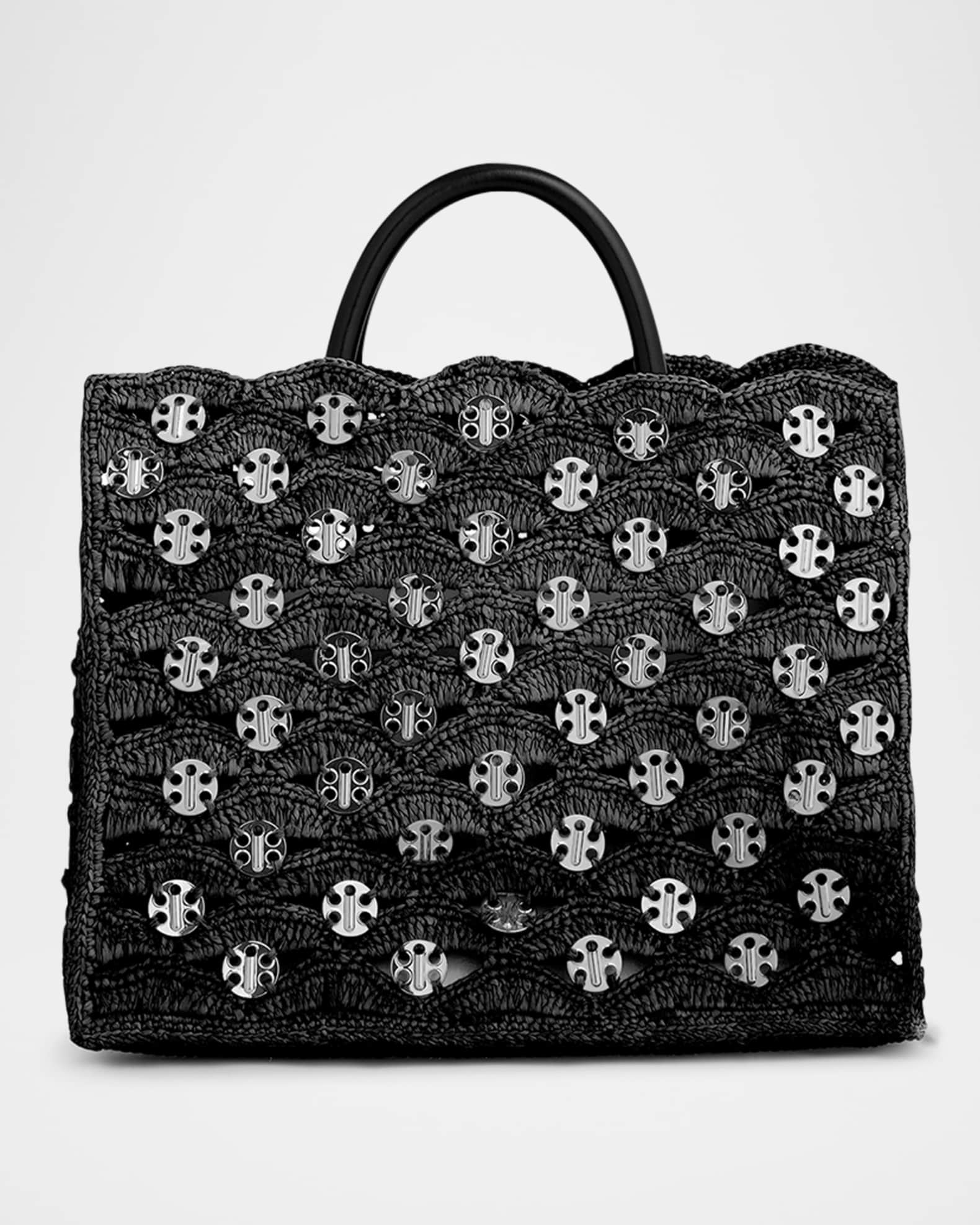 Sac a Main Disc Raffia Basket Tote Bag 0