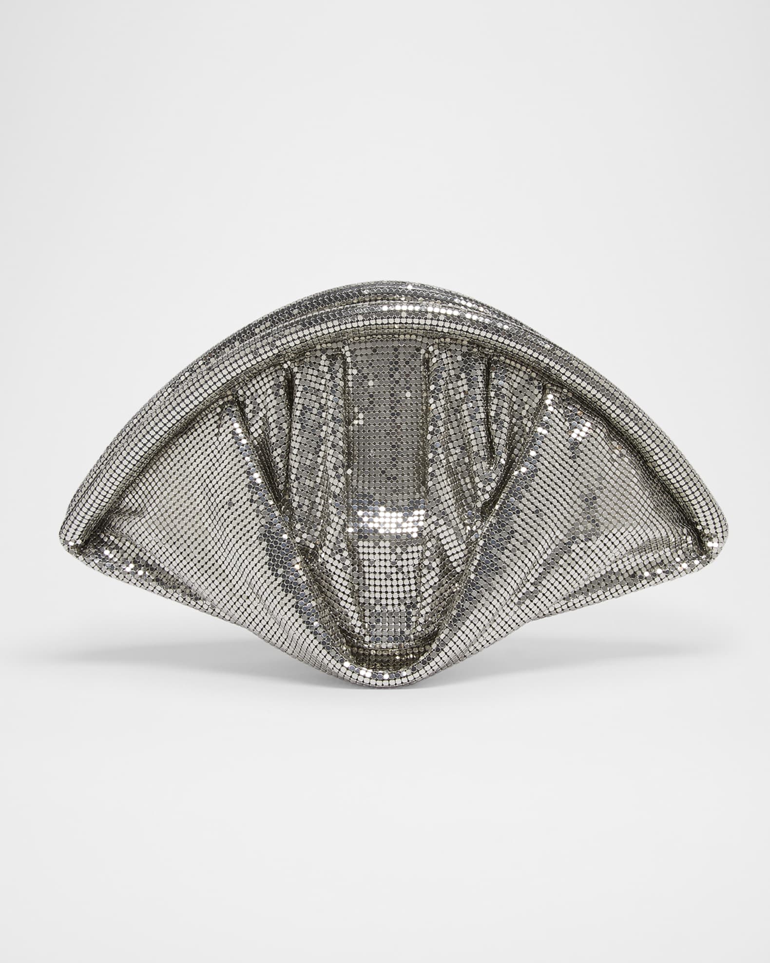 Studded Mesh Zip Pochette Clutch Bag 0