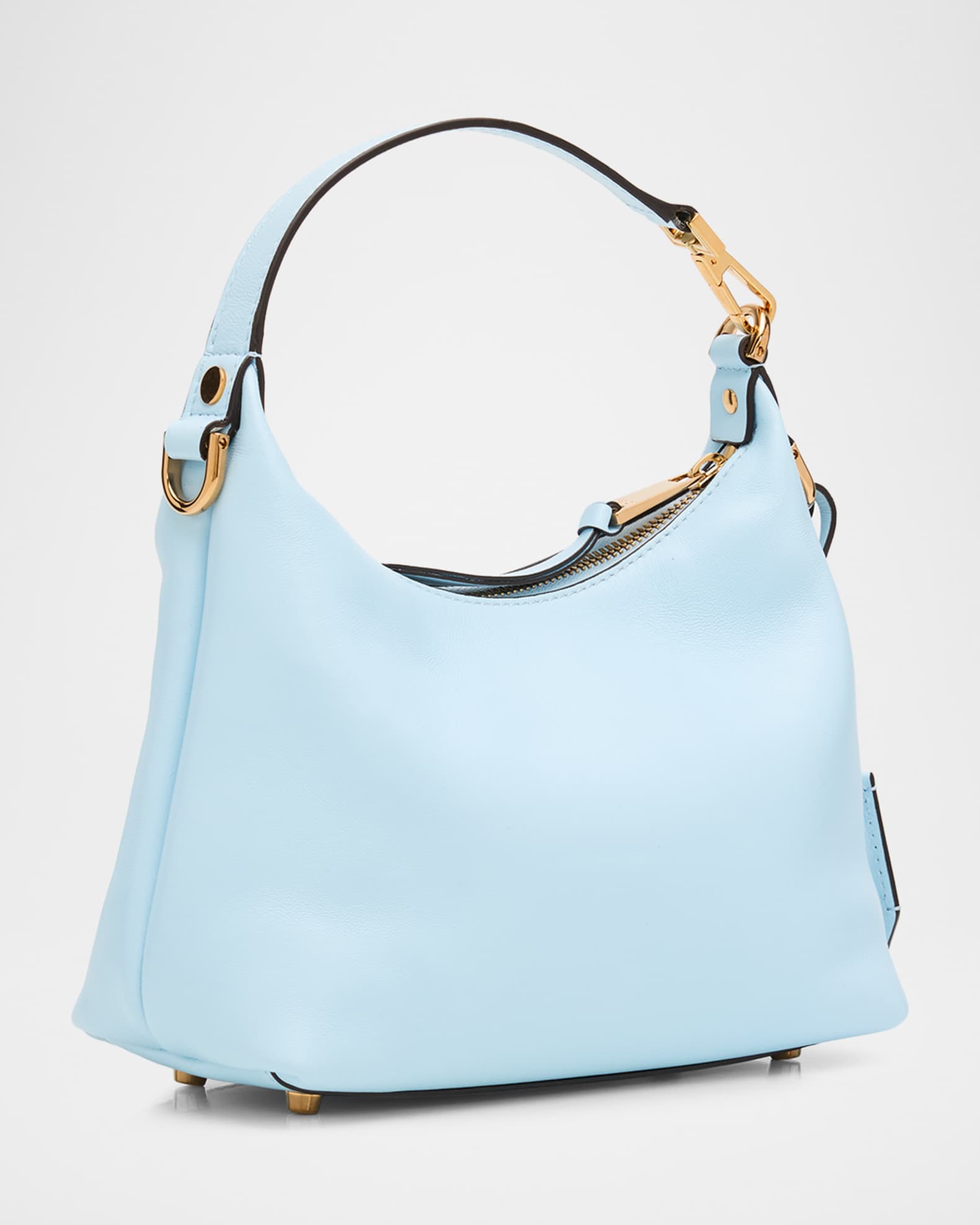 Versace Versace Tag Zip Leather Hobo Bag | Neiman Marcus