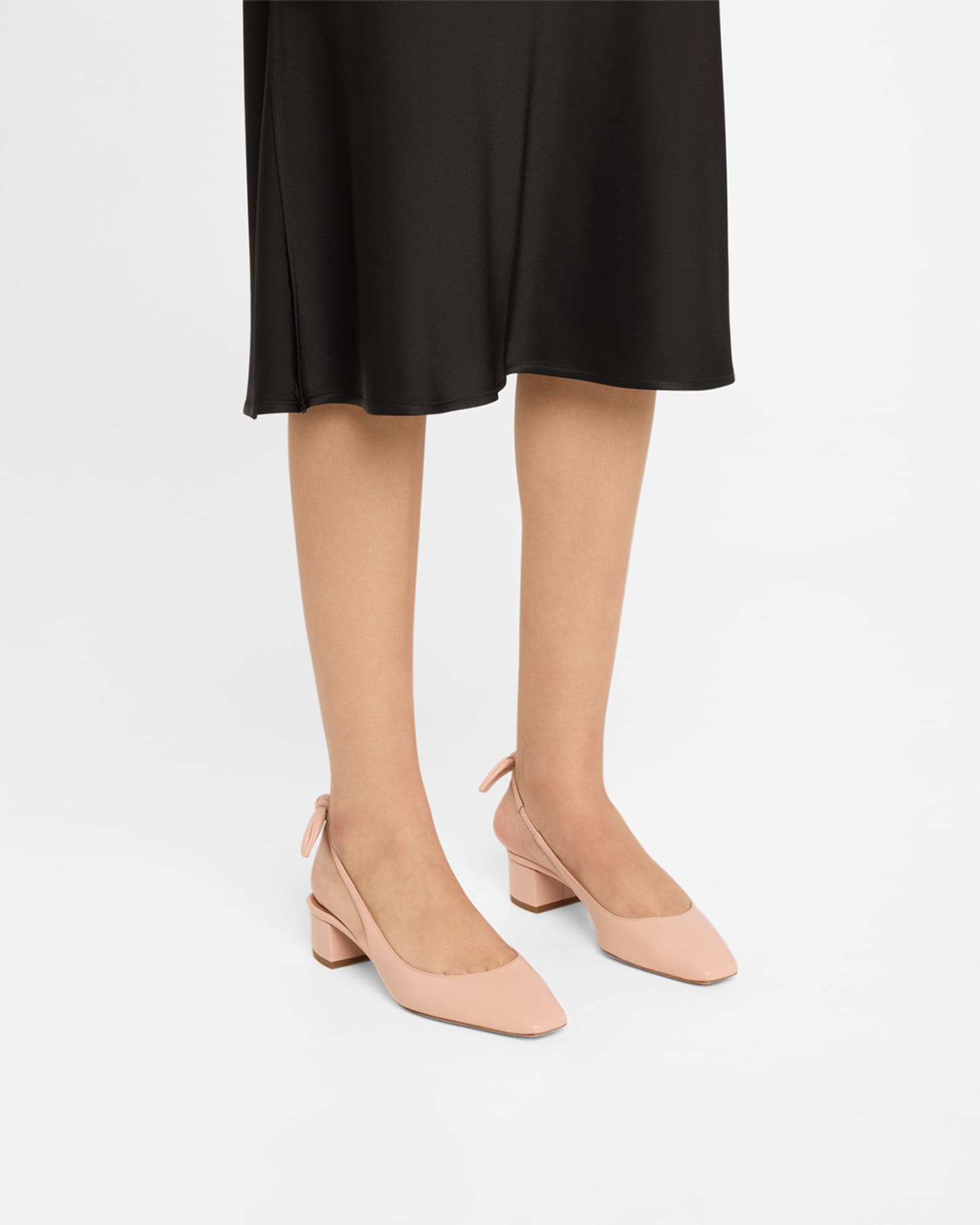 Leather Knotted Slingback Ballerina Pumps 1