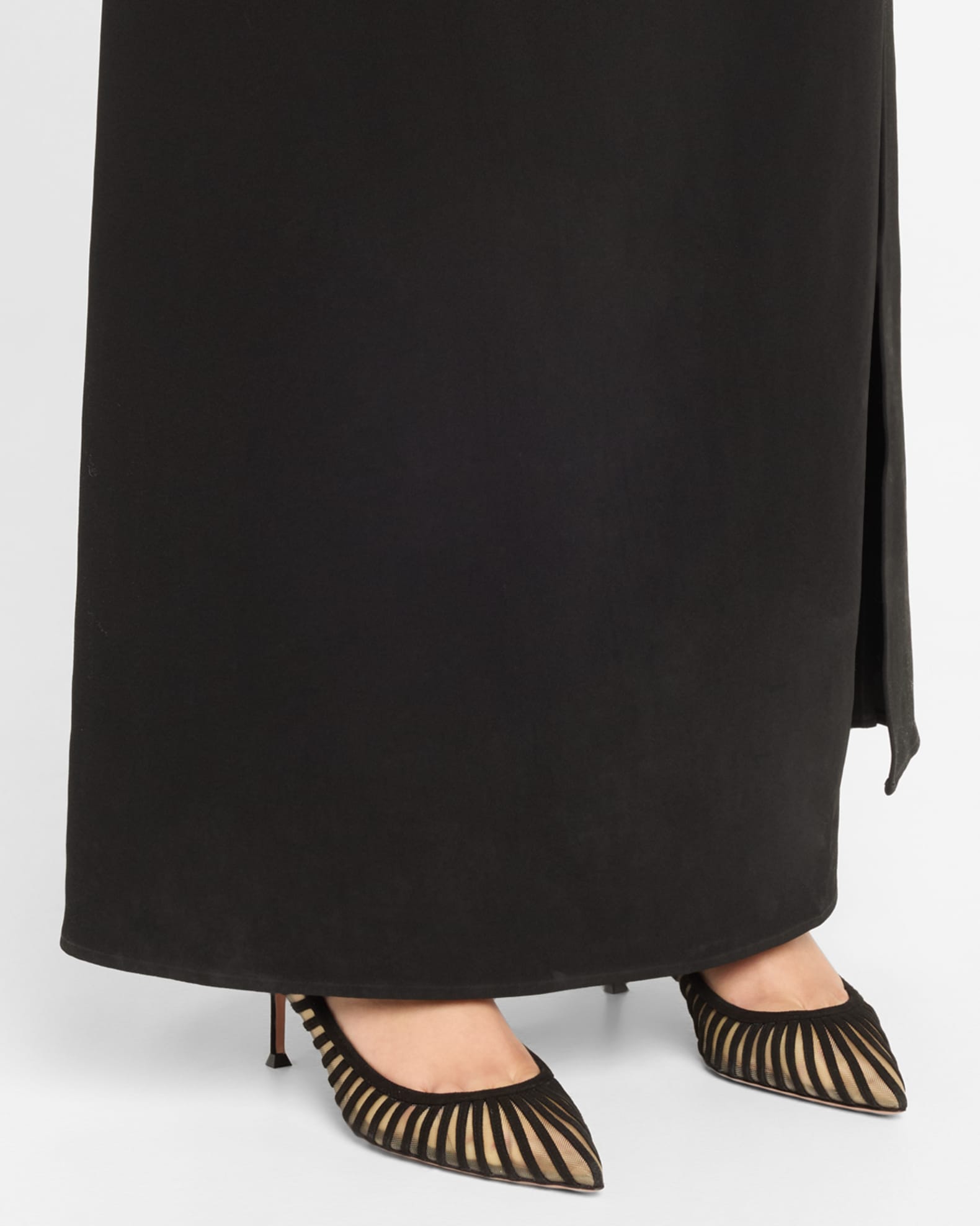 Suede Mesh Stiletto Pumps 1