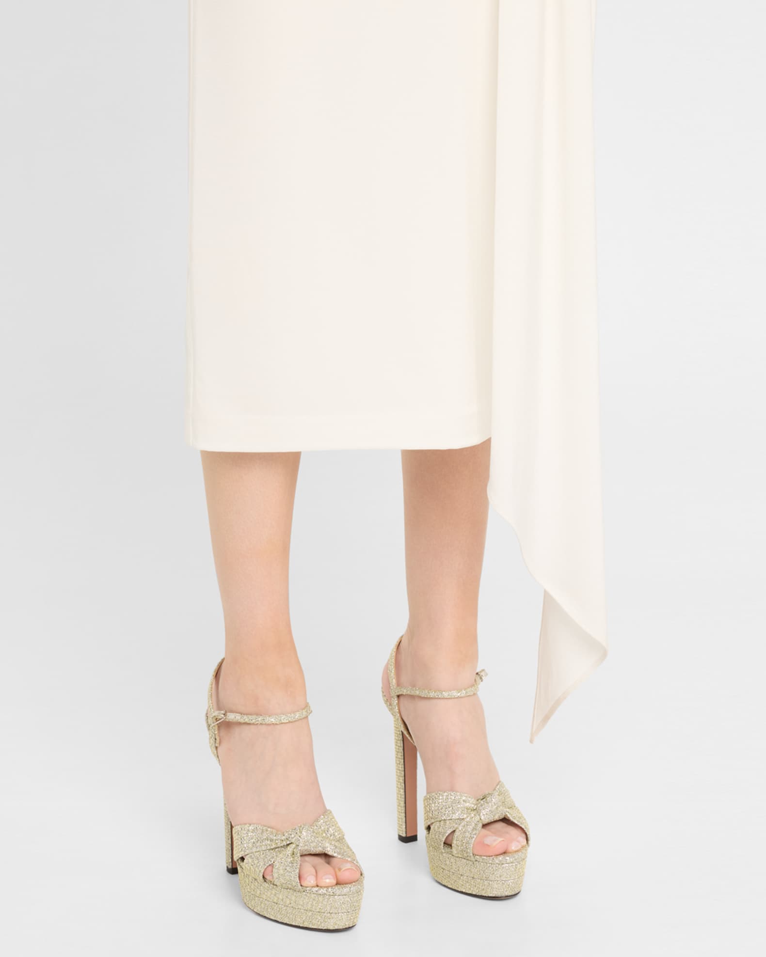 Aquazzura Honeycomb Nina Knot Platform Sandals | Neiman Marcus