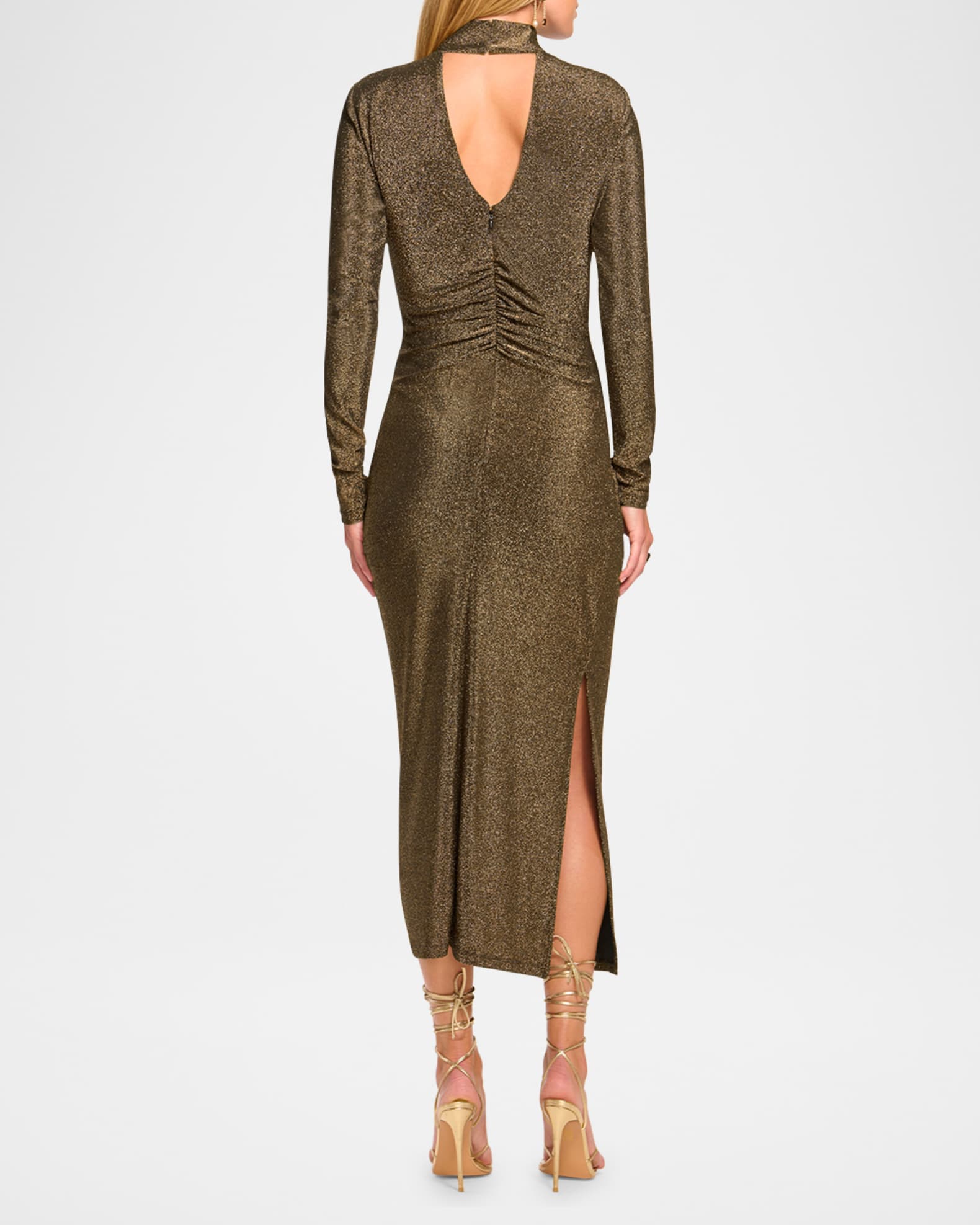Amarilys Metallic Mock-Neck Midi Dress 1