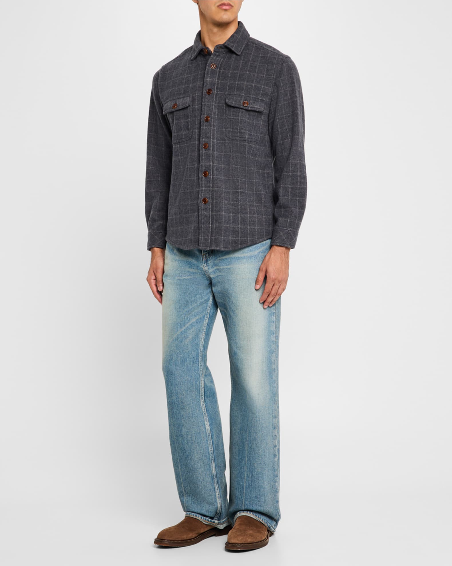 Men's Alder Check Flannel Button-Down Shirt 1