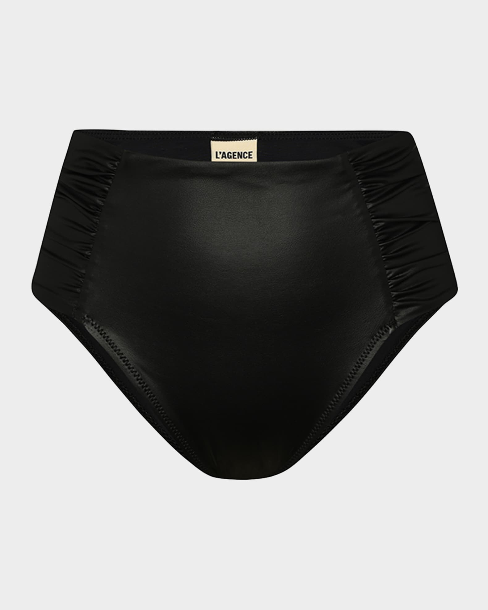 L'Agence Luxe Leather Vanessa HighWaist Bikini Bottoms Neiman Marcus
