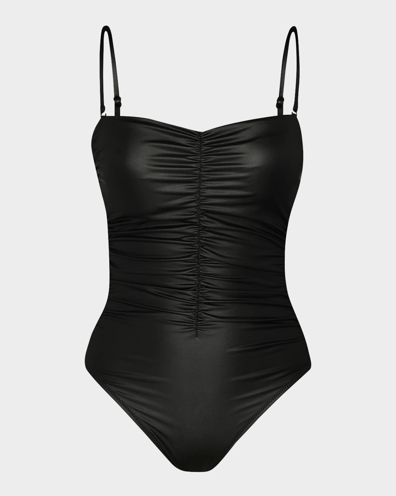 Black leather swimsuit store
