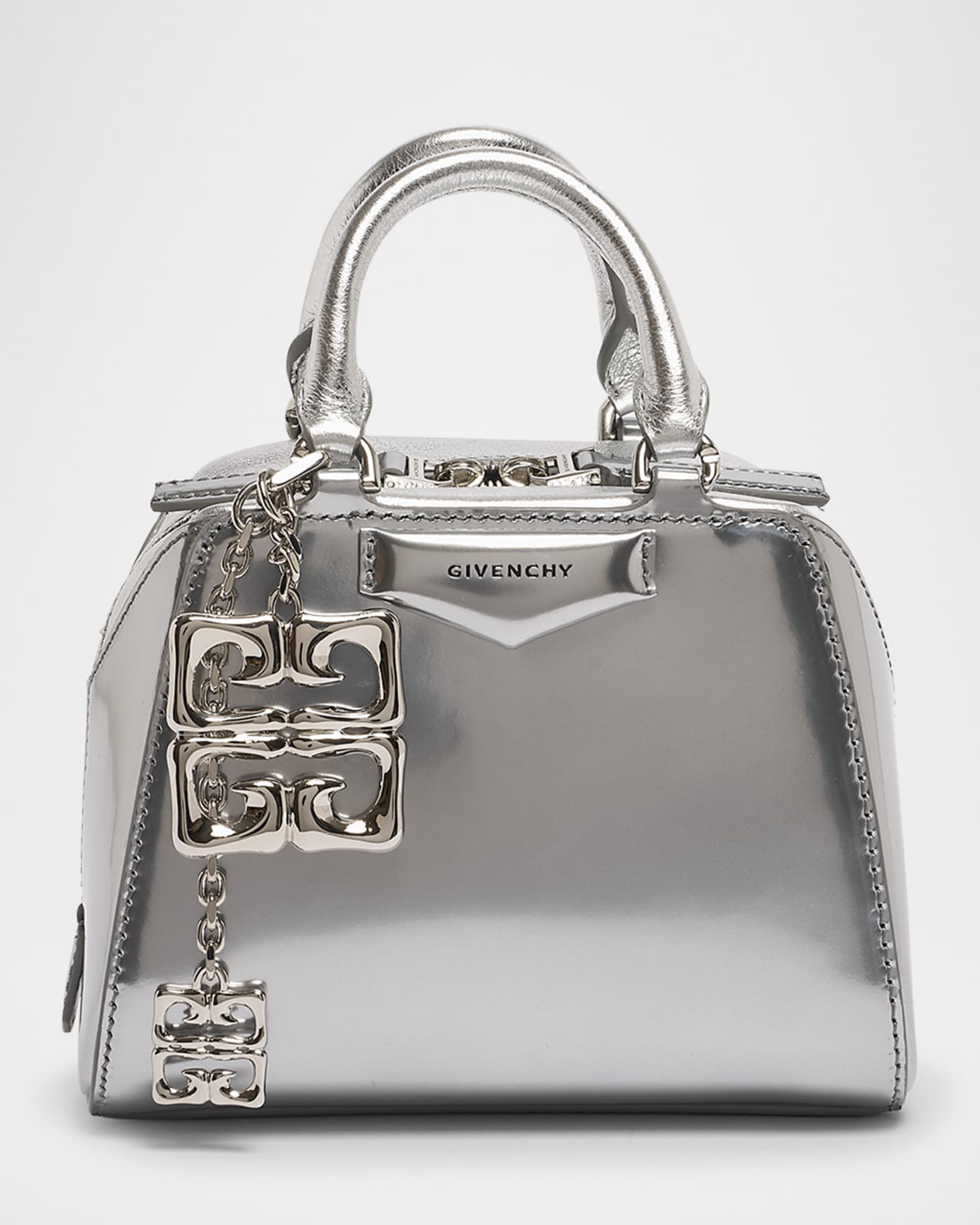 Antigona Nano Cube Crossbody Bag in Metallic Leather  0