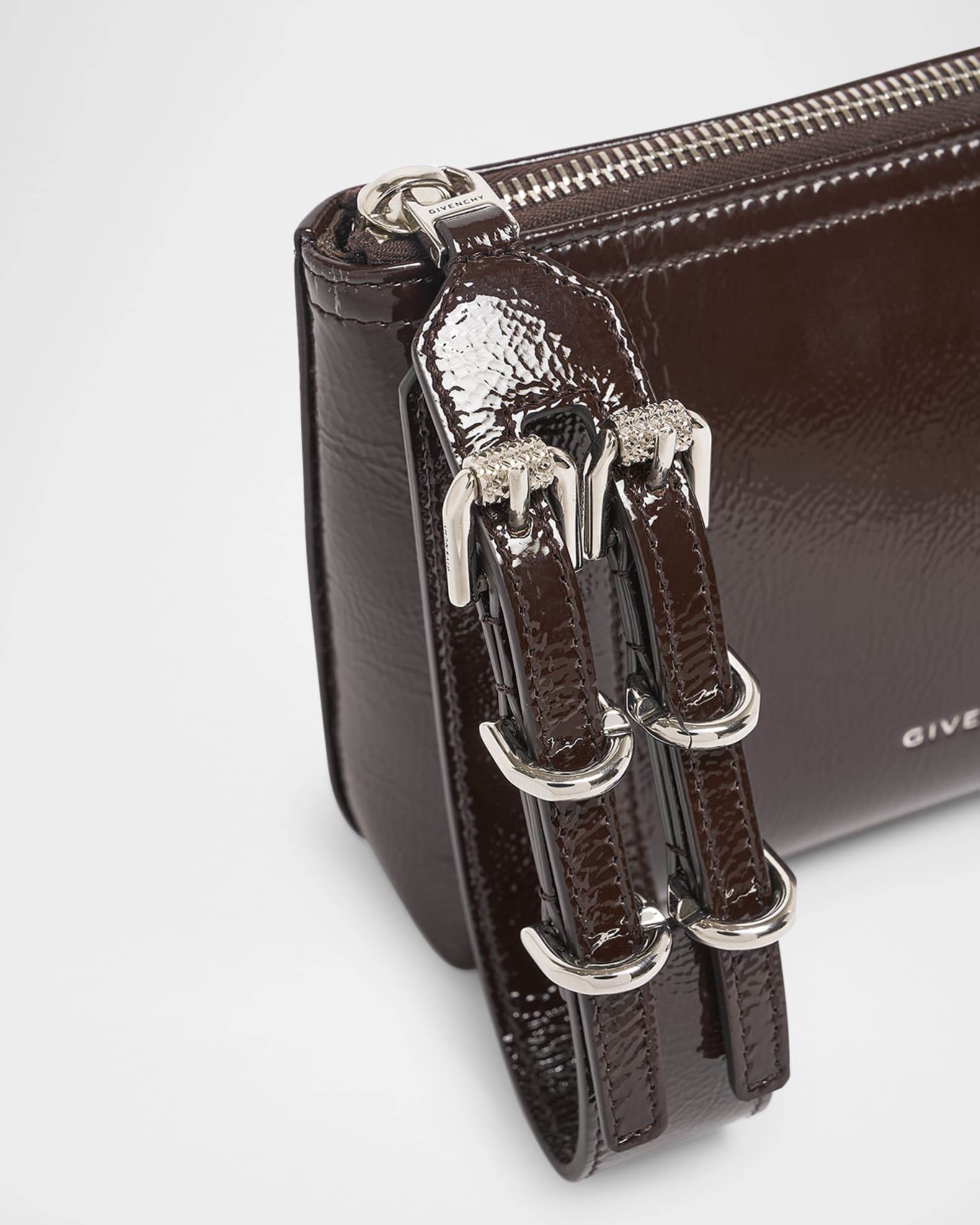 Givenchy Voyou Small Pouch Bag in Shiny Crinkled Leather