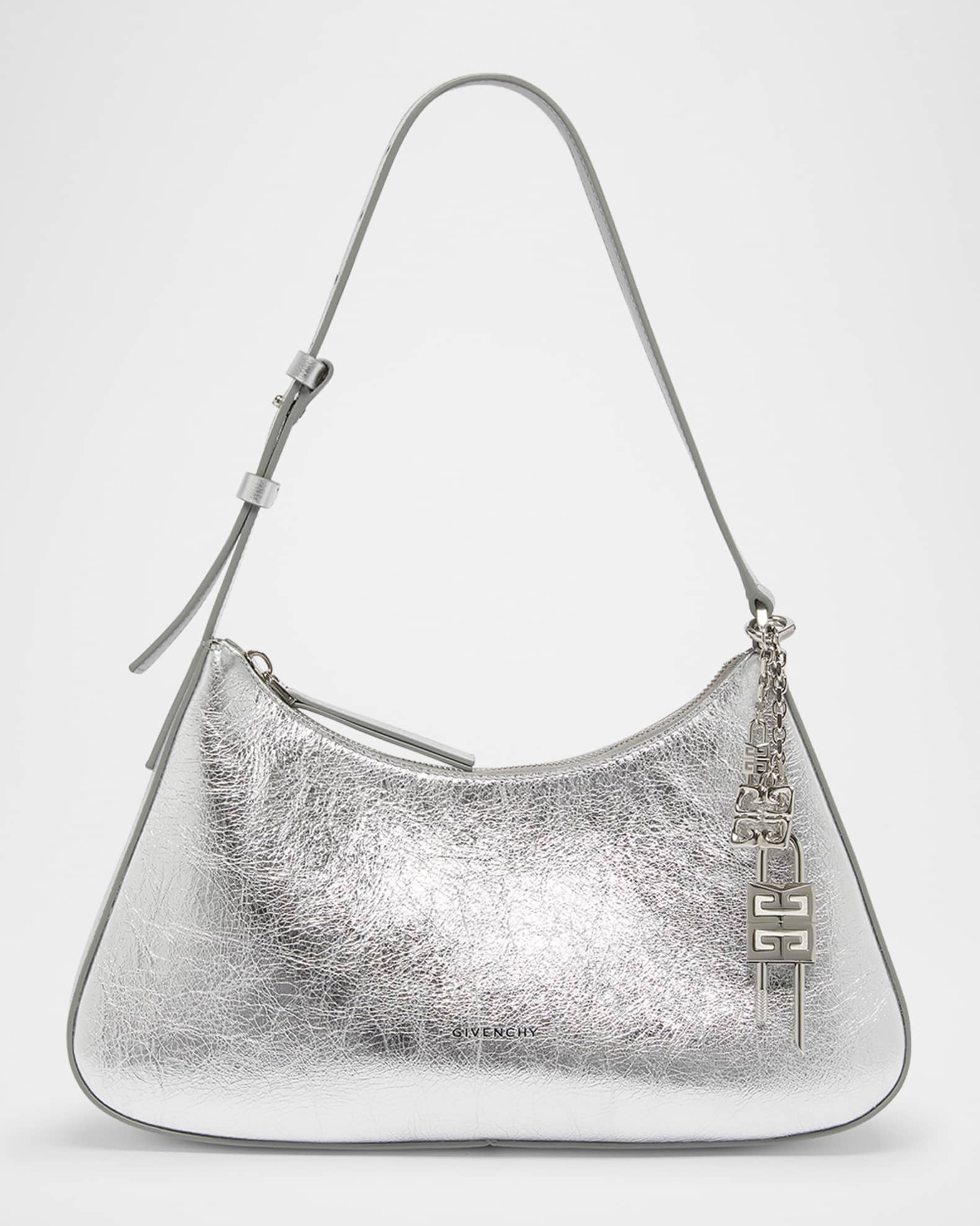 Lucky Small Lock Shoulder Bag in Metallic Leather 0