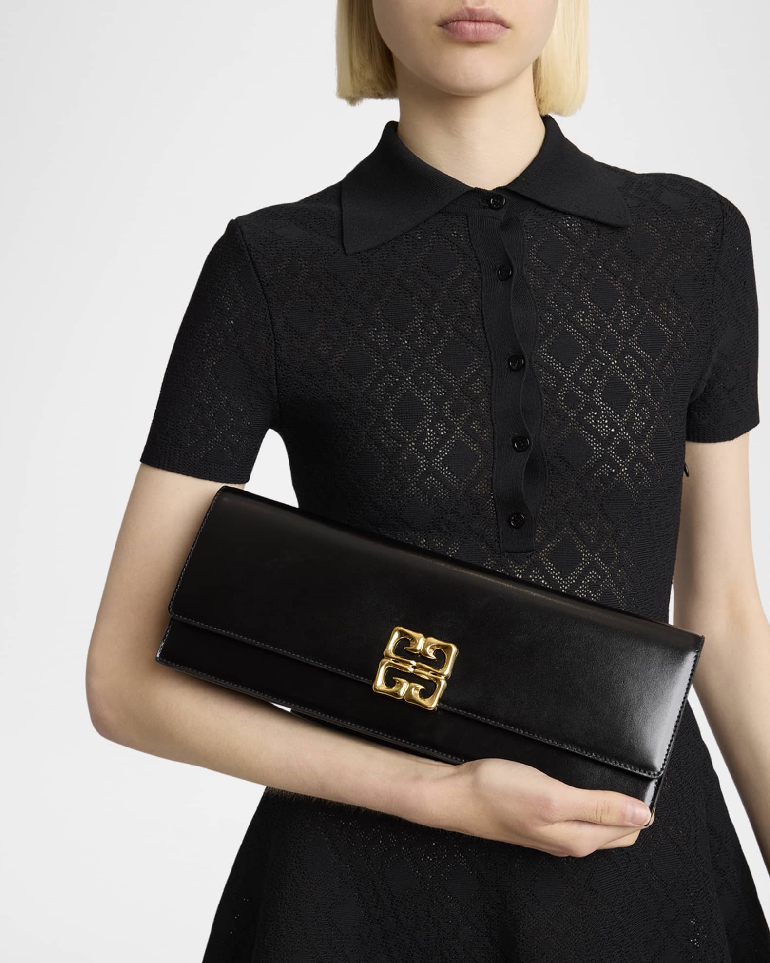 4G Liquid Long Clutch Bag in Leather 1