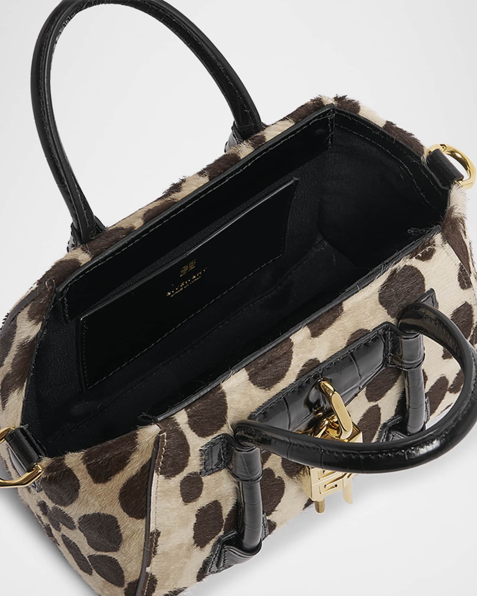 Givenchy Antigona Toy Lock Crossbody Bag in Leopard Calf Hair Neiman Marcus