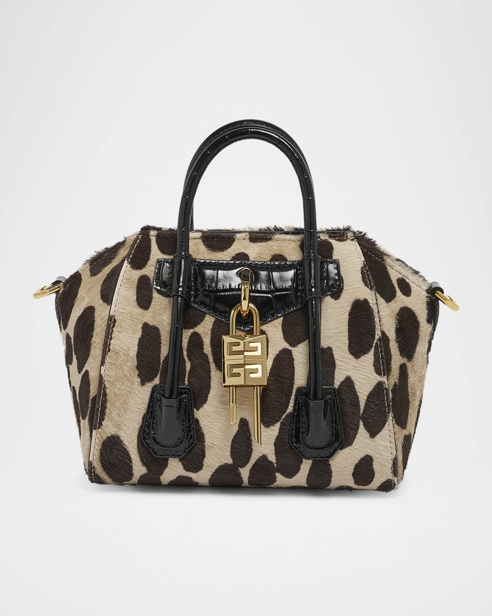 Givenchy Antigona Toy Lock Crossbody Bag in Leopard Calf Hair Neiman Marcus