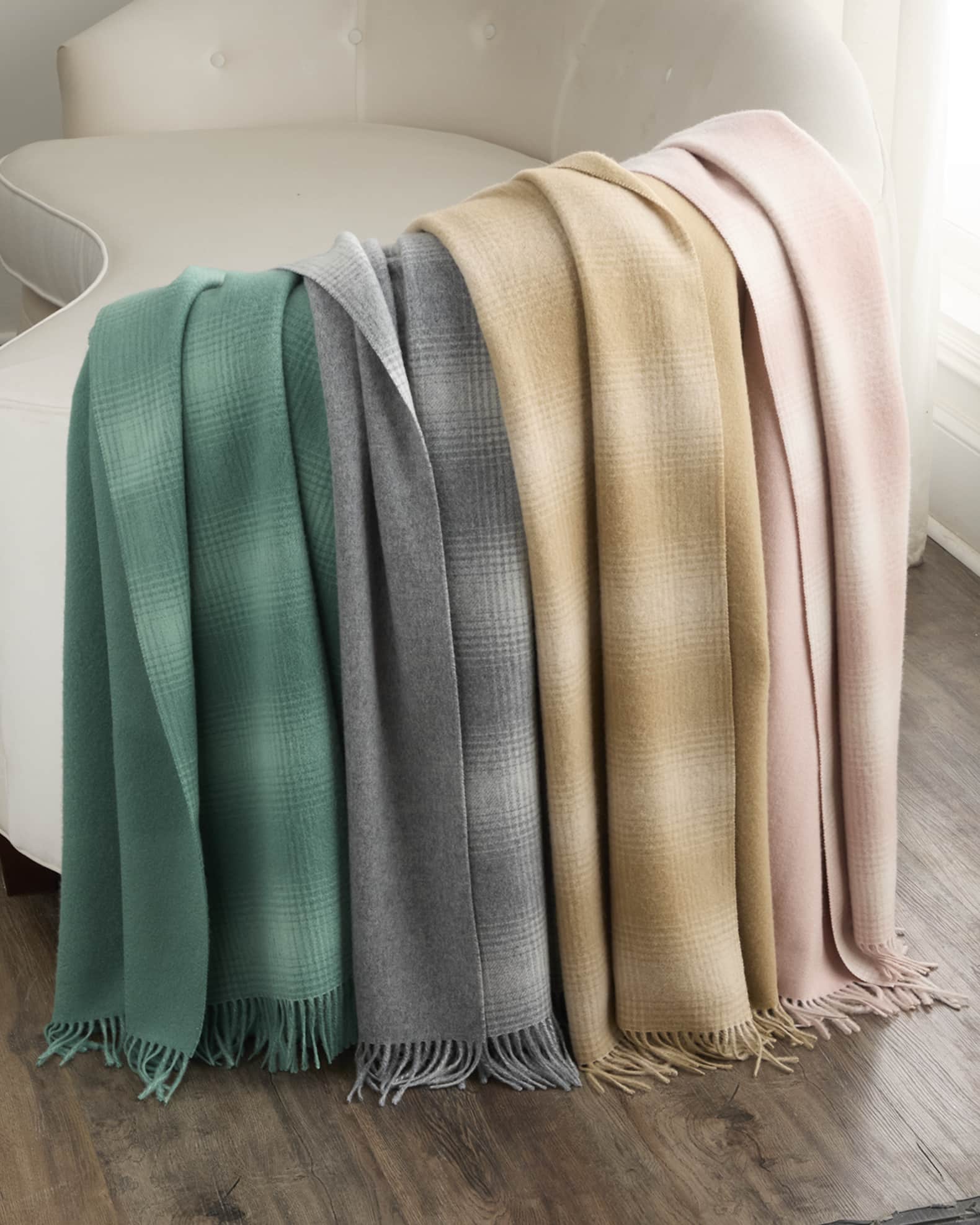 Cashmere Shadow Plaid Throw Blanket, 50" x 70" 0