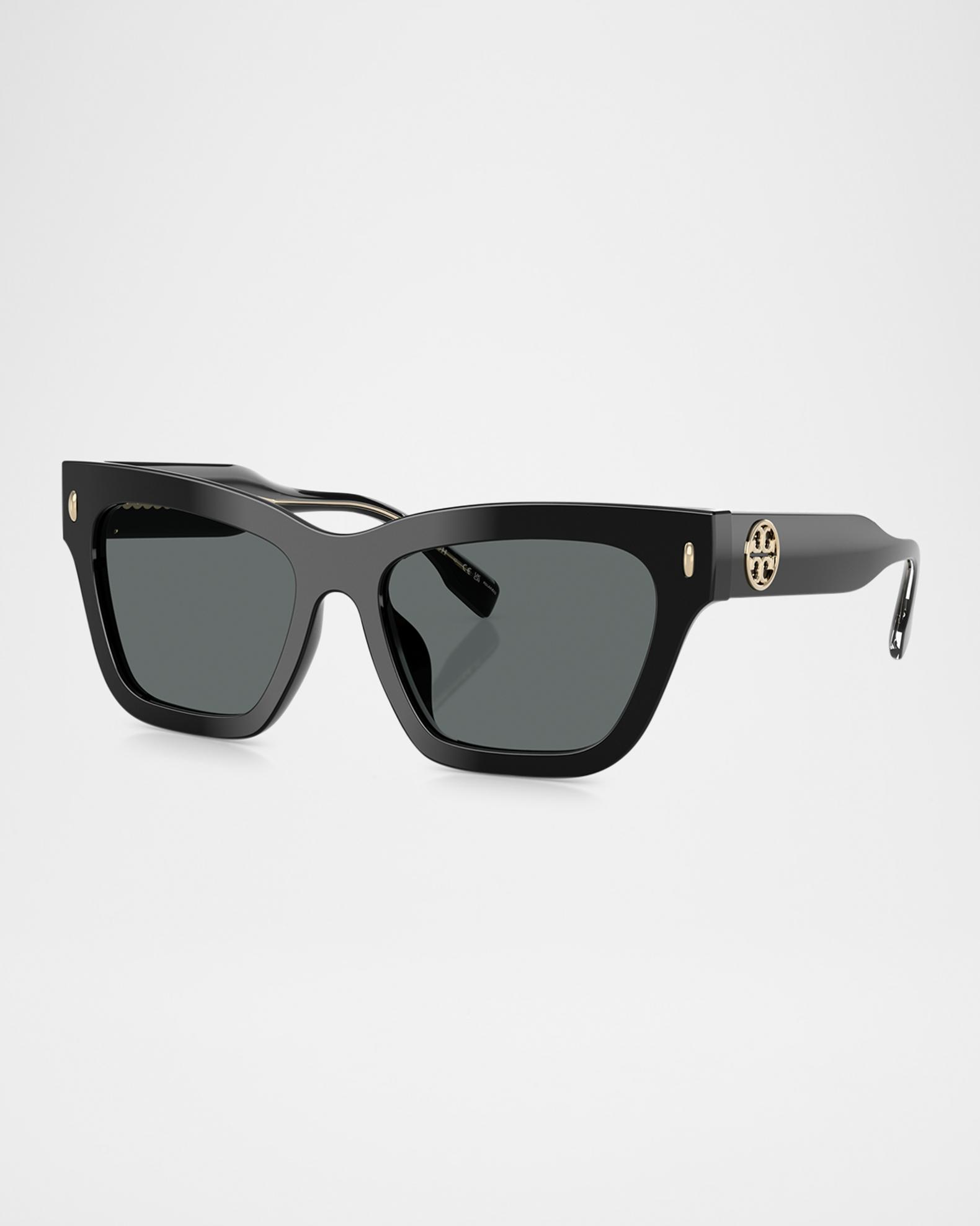 Tory Burch Black Cat-Eye Sunglasses with Orange Case Eleanor Oversized Cat-Eye Sunglasses: Women main image 2