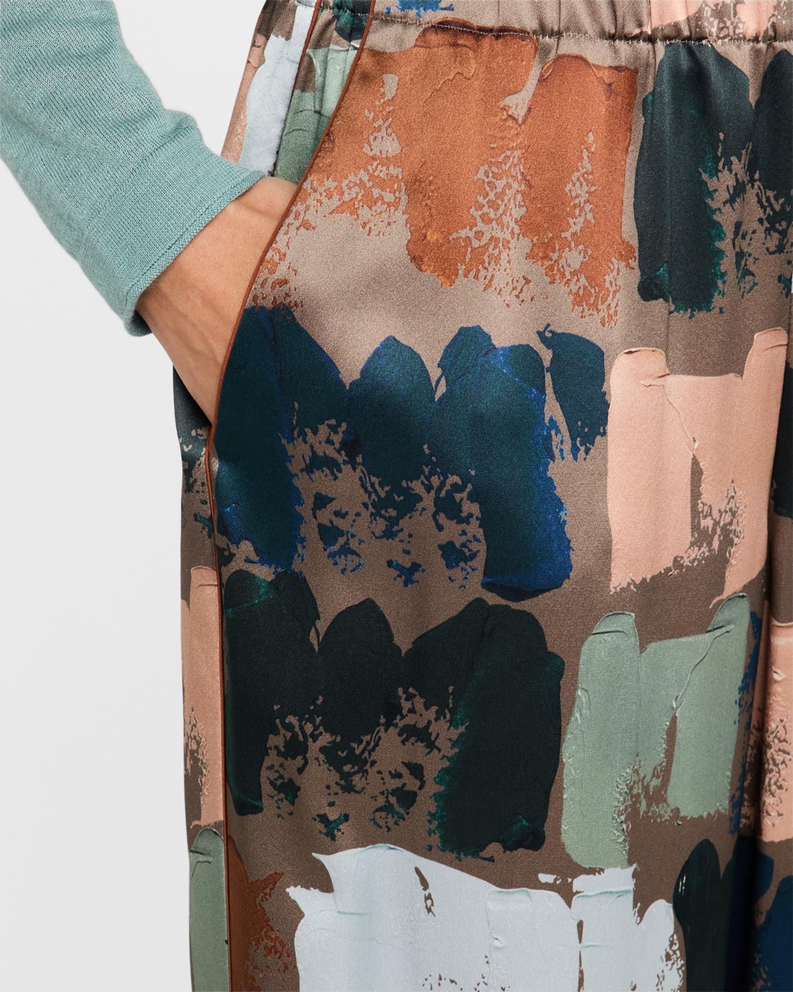 Ensemble Pantalon De Soirée 3 Pièces Lafayette 148 New York - Soie Argentée, Taille 8