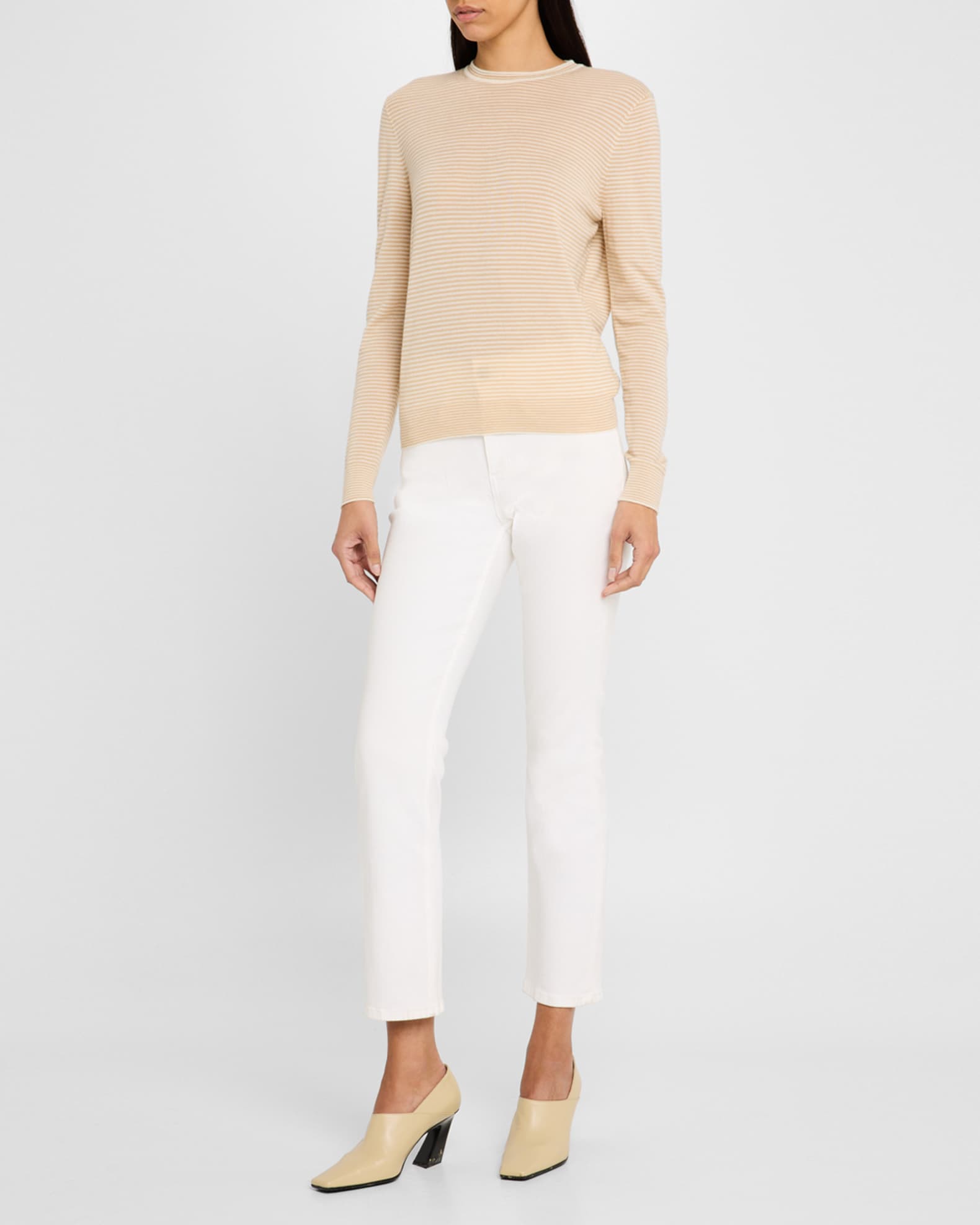 Striped Crewneck Cashmere Sweater - Thumbnail 2