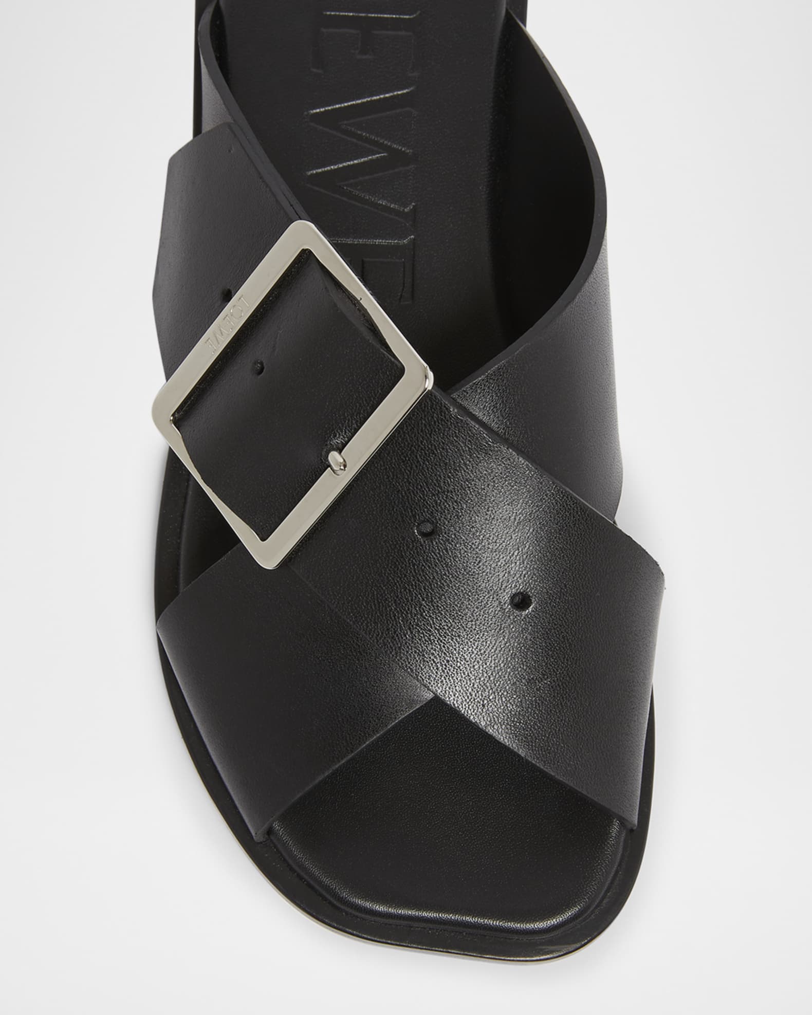 サンダル Loewe Slipper Easy Buckle Ease Buckle slide in suede Brown - LOEWE