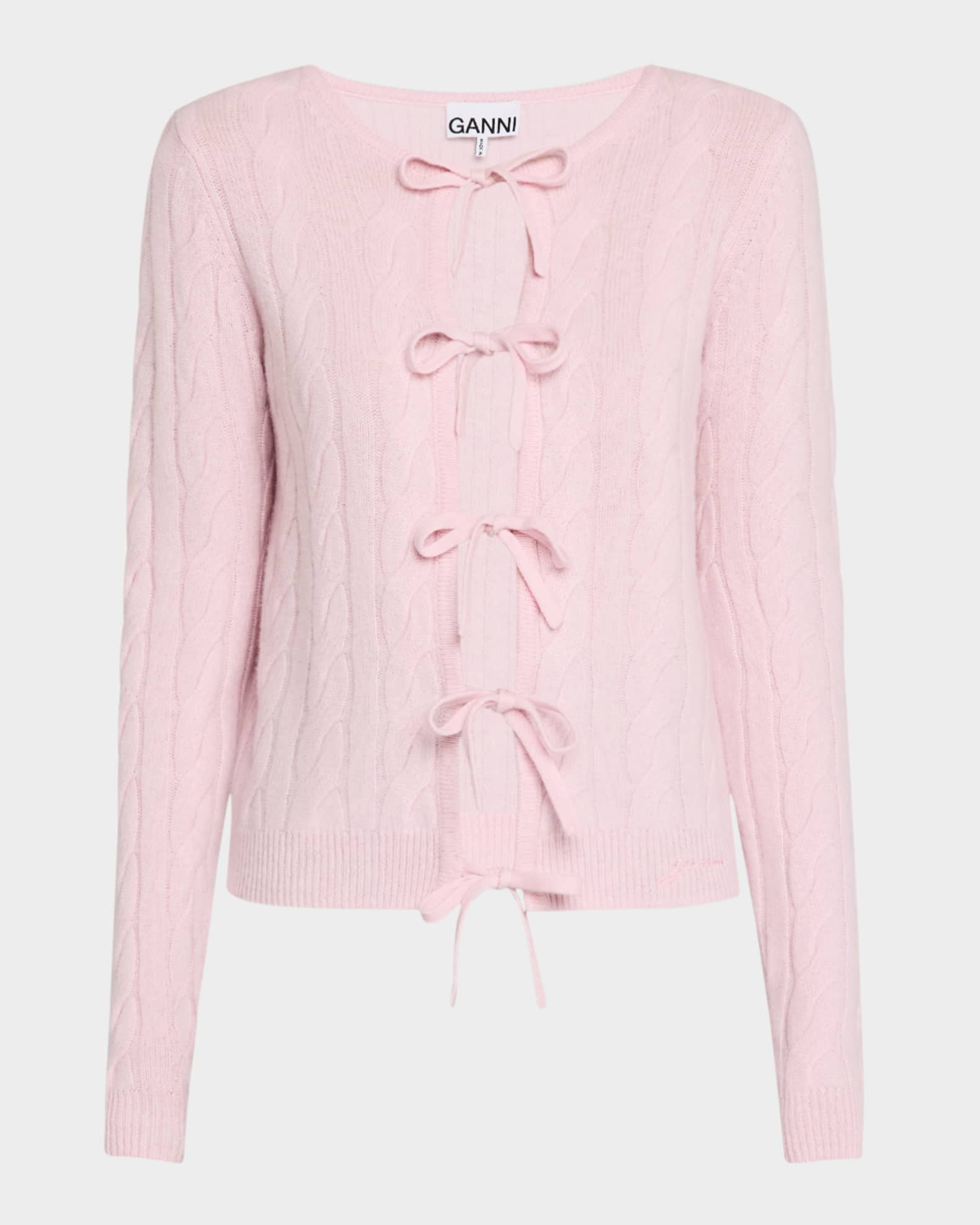 Cashmere Mix Tie-Front Cardigan 0