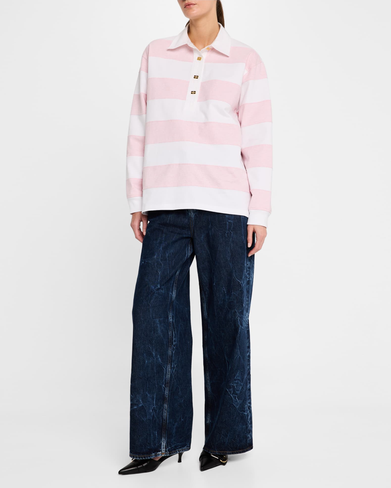 Stripe Heavy Cotton Polo Top 1