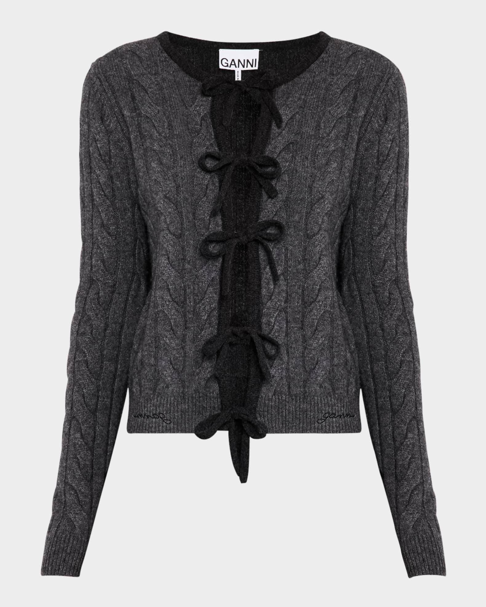 Cashmere Mix Tie-Front Cardigan 0