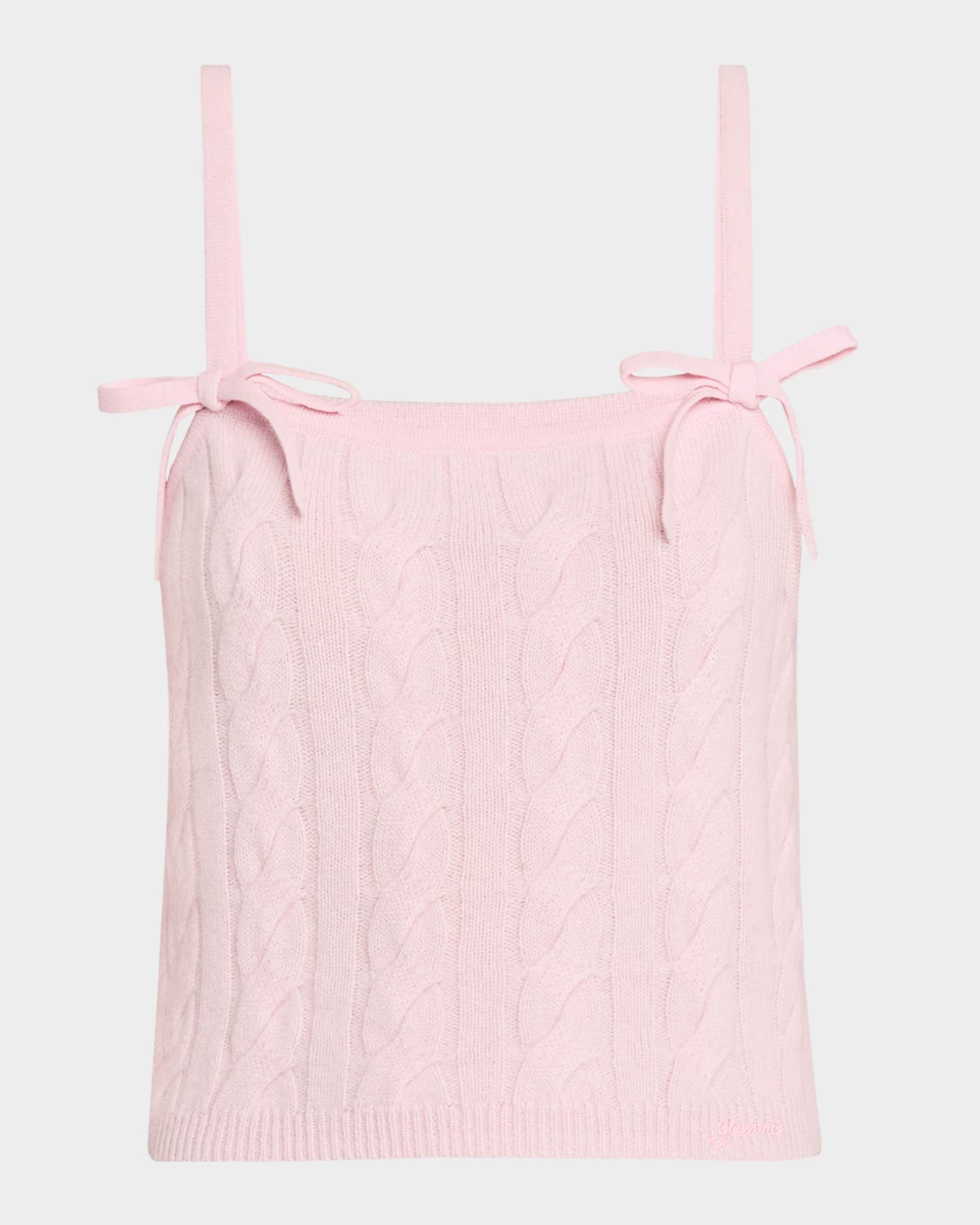 Cashmere Mix Bow Strap Top 0