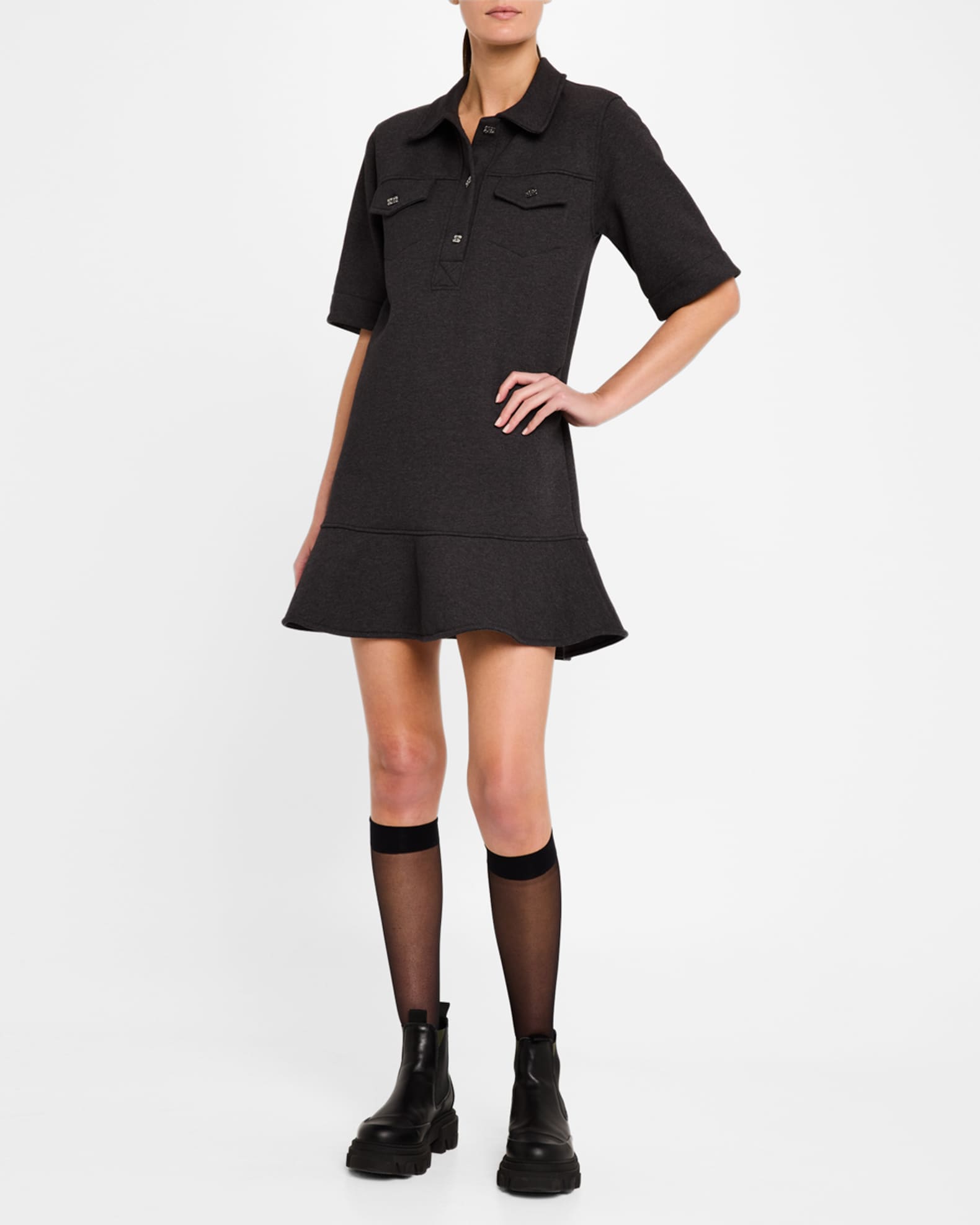 Heavy Fleece Short-Sleeve Mini Dress 1