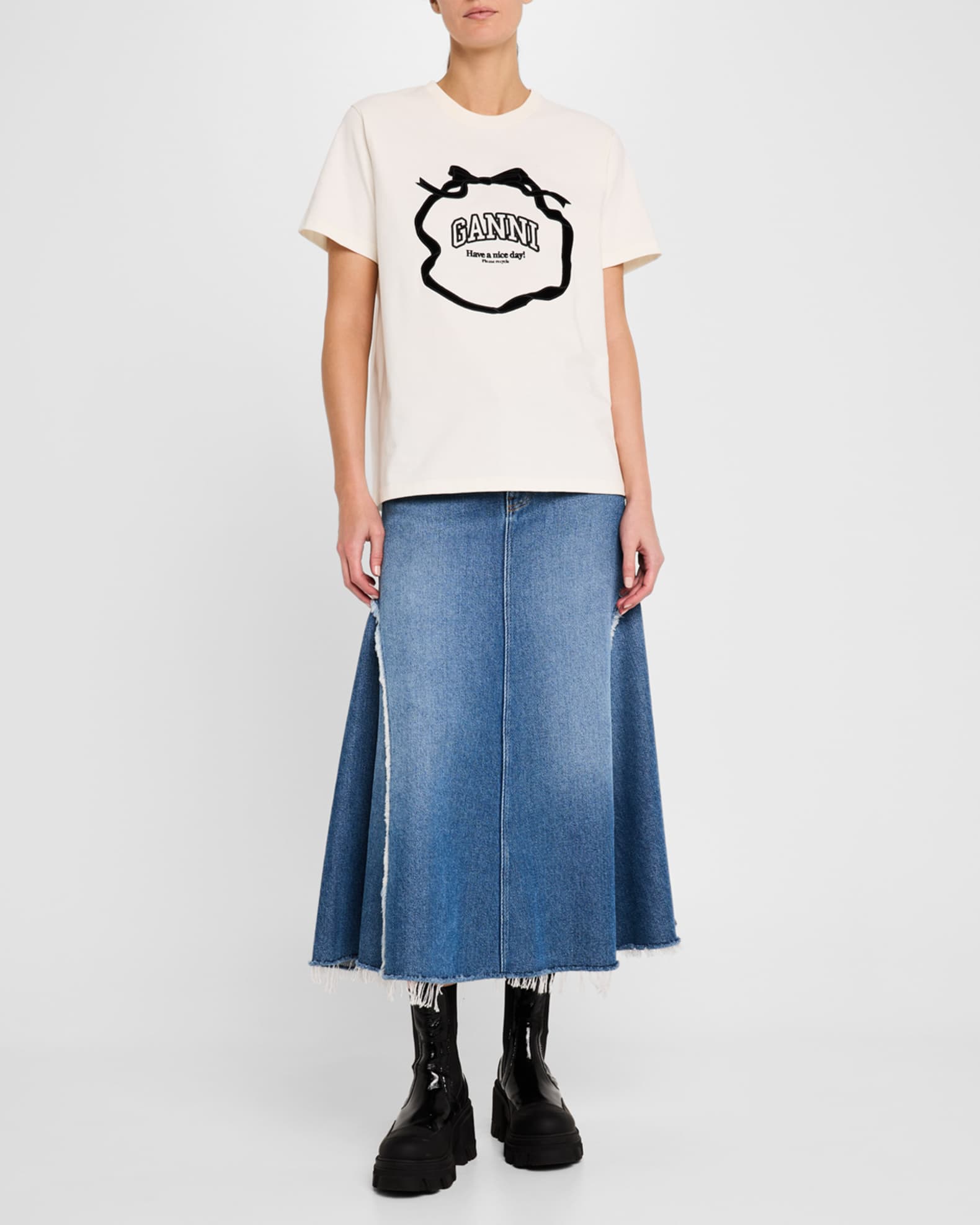 Heavy Cotton Relaxed Bow T-Shirt 1