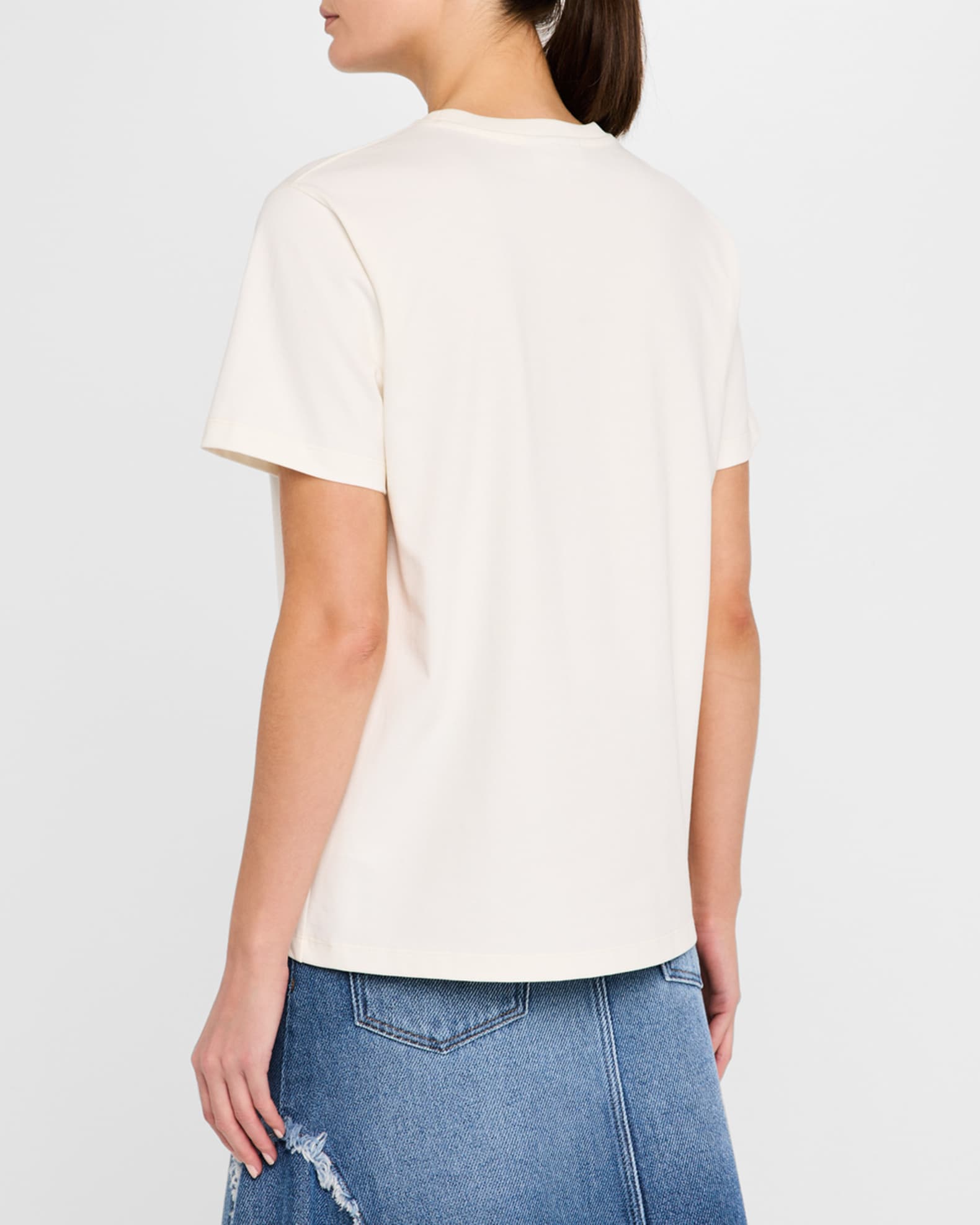 Ganni Heavy Cotton Relaxed Bow T-Shirt | Neiman Marcus