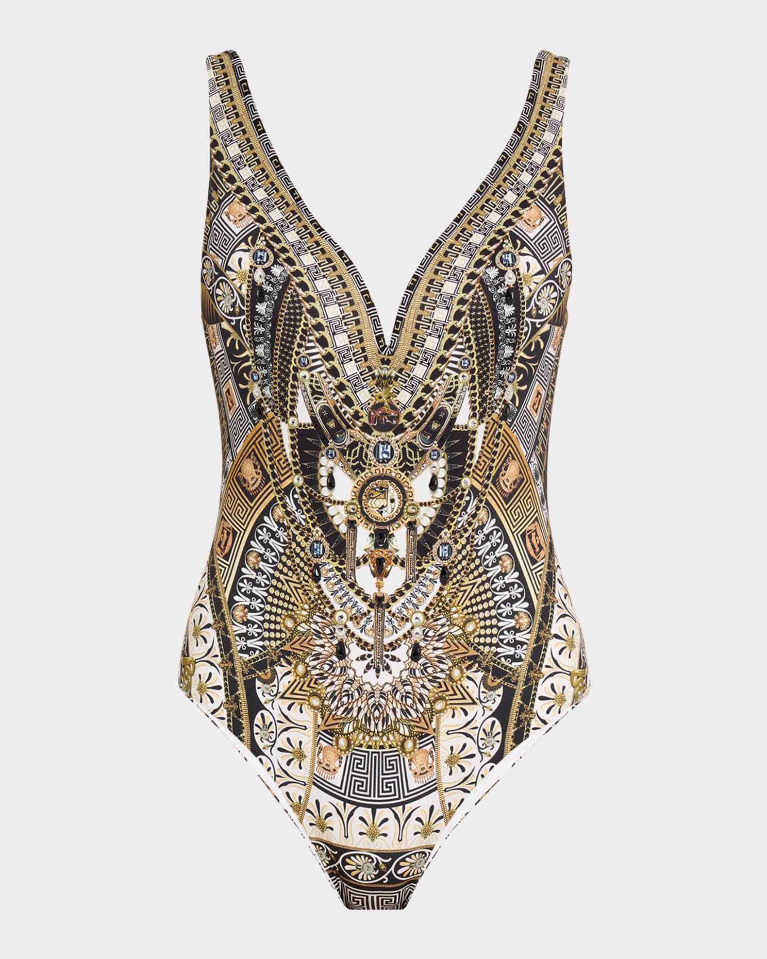 Temples of Dendara V Wire One-Piece Swimsuit 0