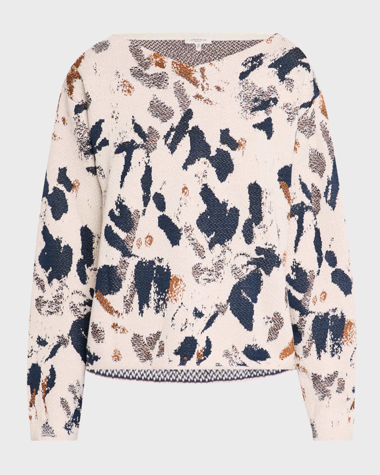 Paint Splatter Jacquard Knit Sweater