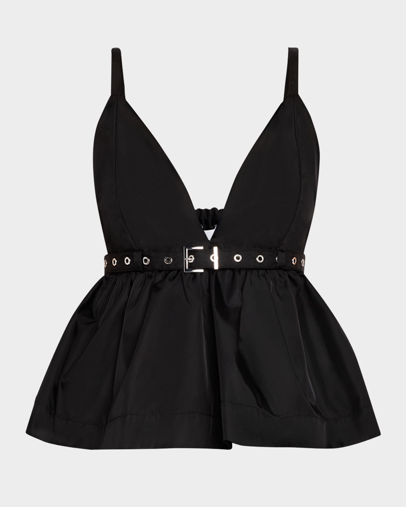 Sleeveless Plunge Peplum Top 0