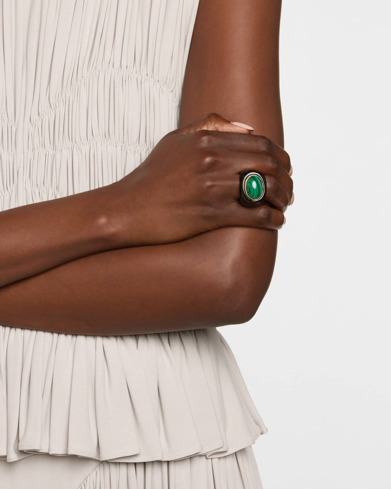Malachite and Black Obsidian Ring 1