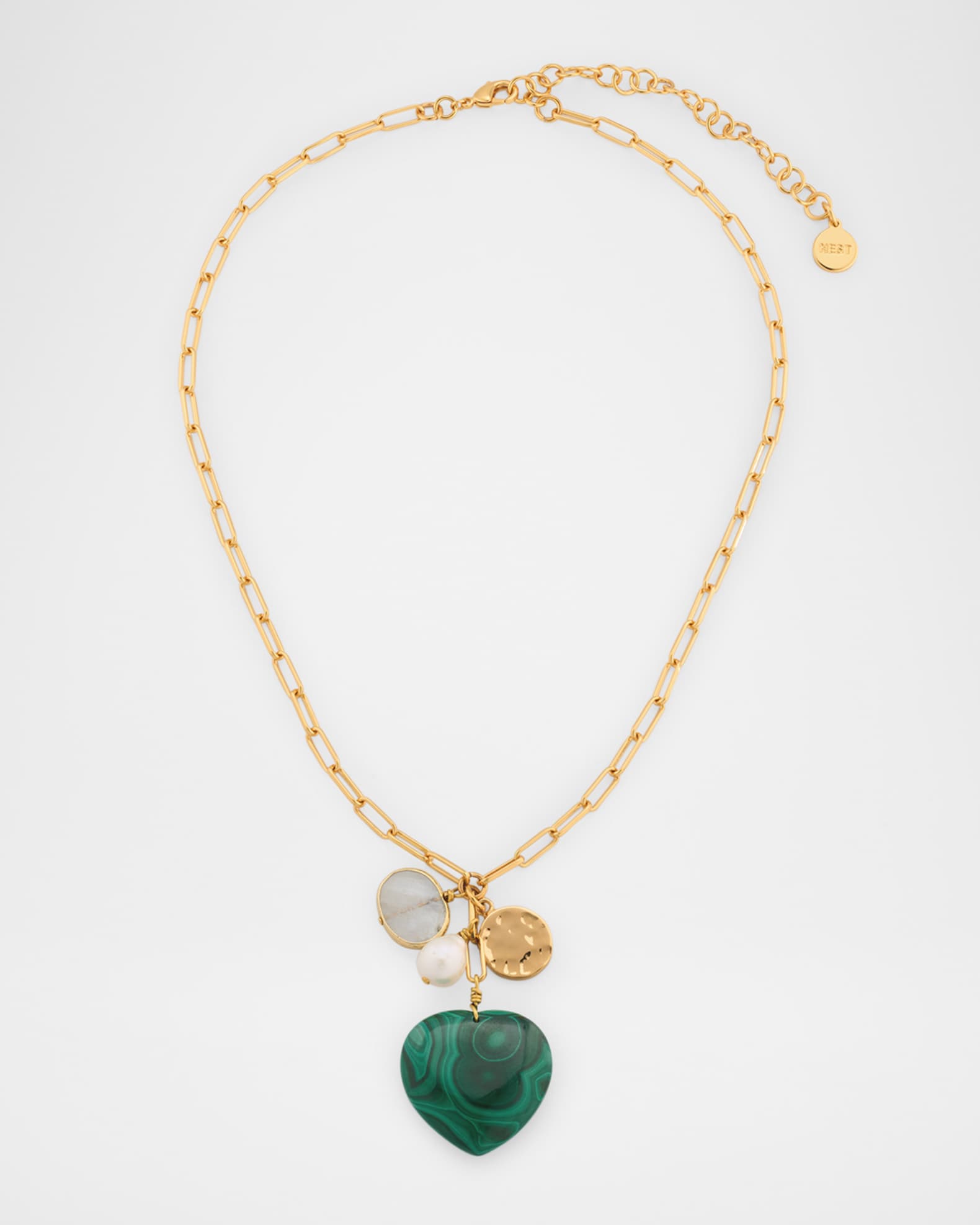 Malachite Heart Charm Necklace 0