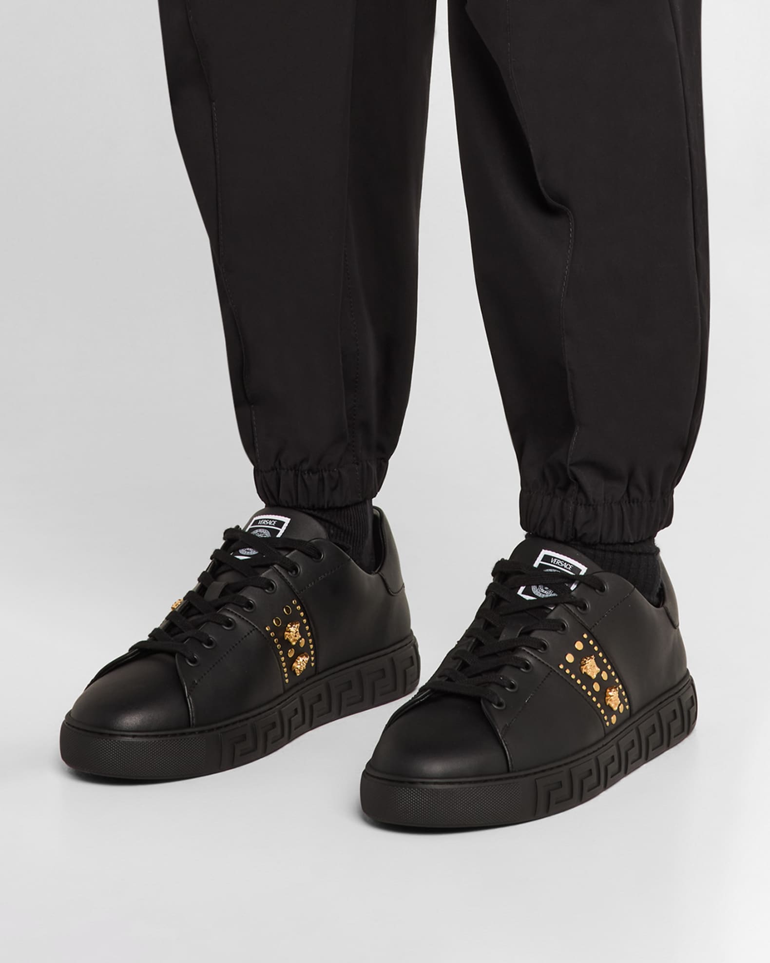 Men's La Greca Leather Low-Top Sneakers 1