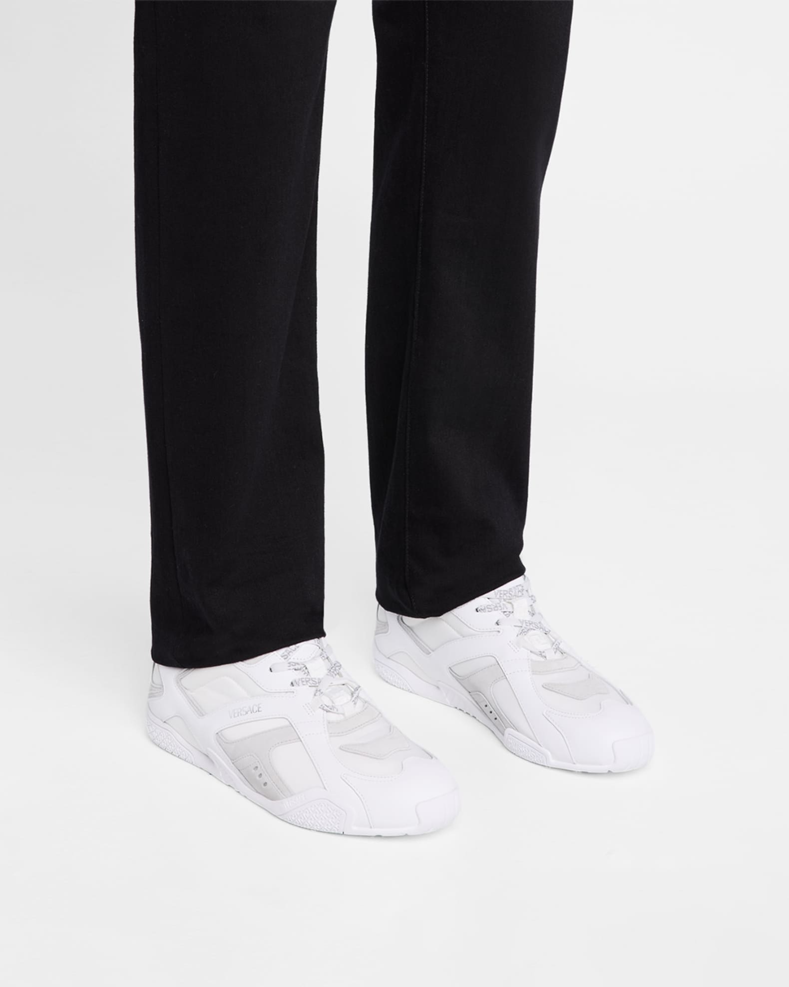 Men's Nylon and Leather Runner Sneakers 1