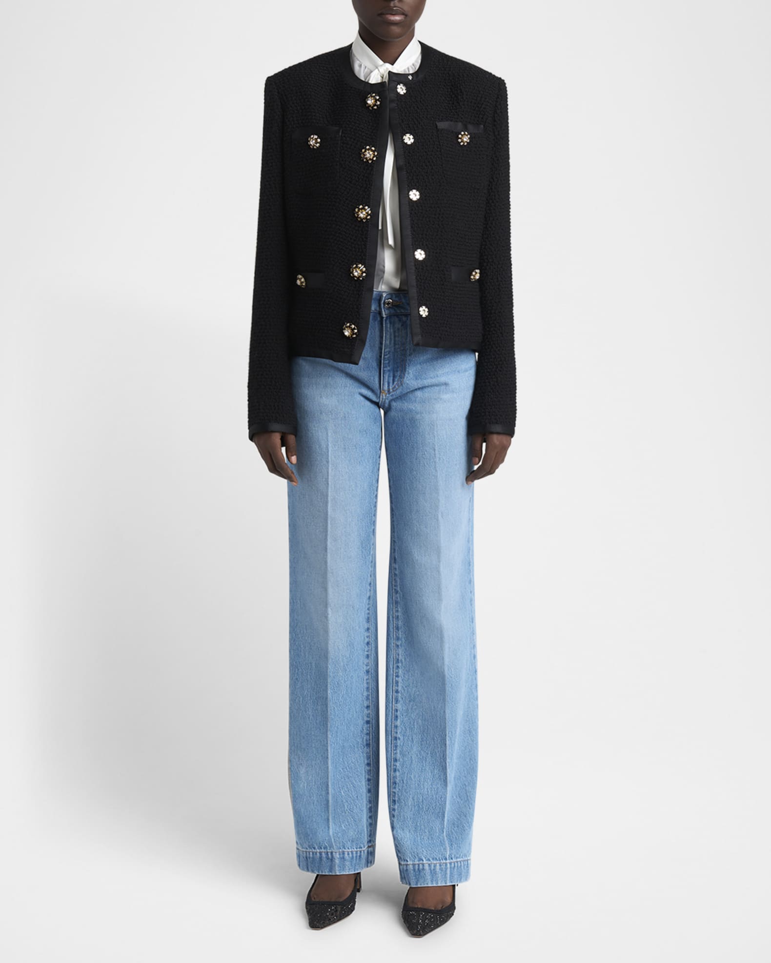 Dolce&Gabbana Jeweled Button Boucle Jacket | Neiman Marcus